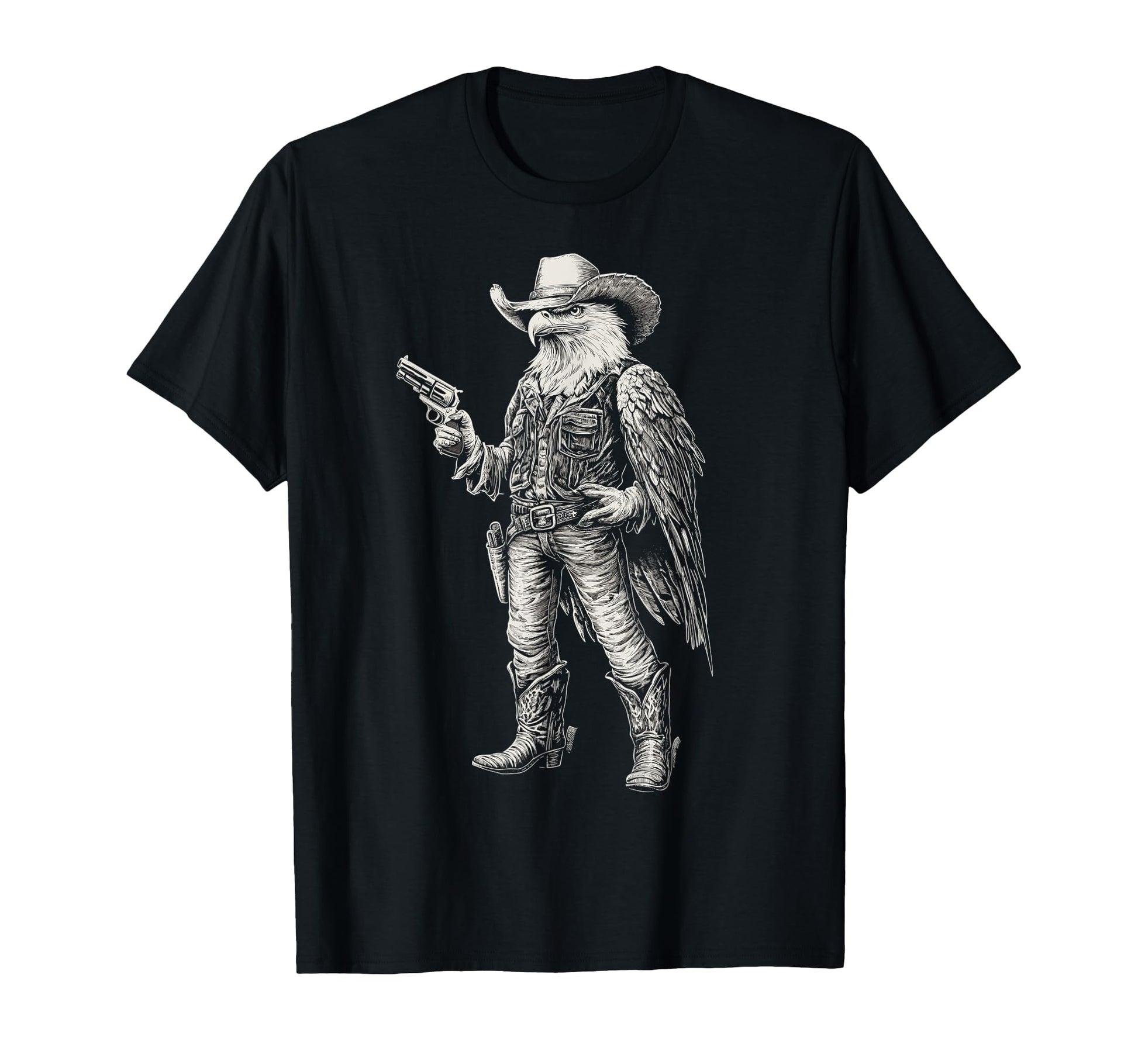 Majestic Eagle Cowboy Western Art T-Shirt - Graphic Print for Adults - T-Shirt, Sweatshirt, Hoodie