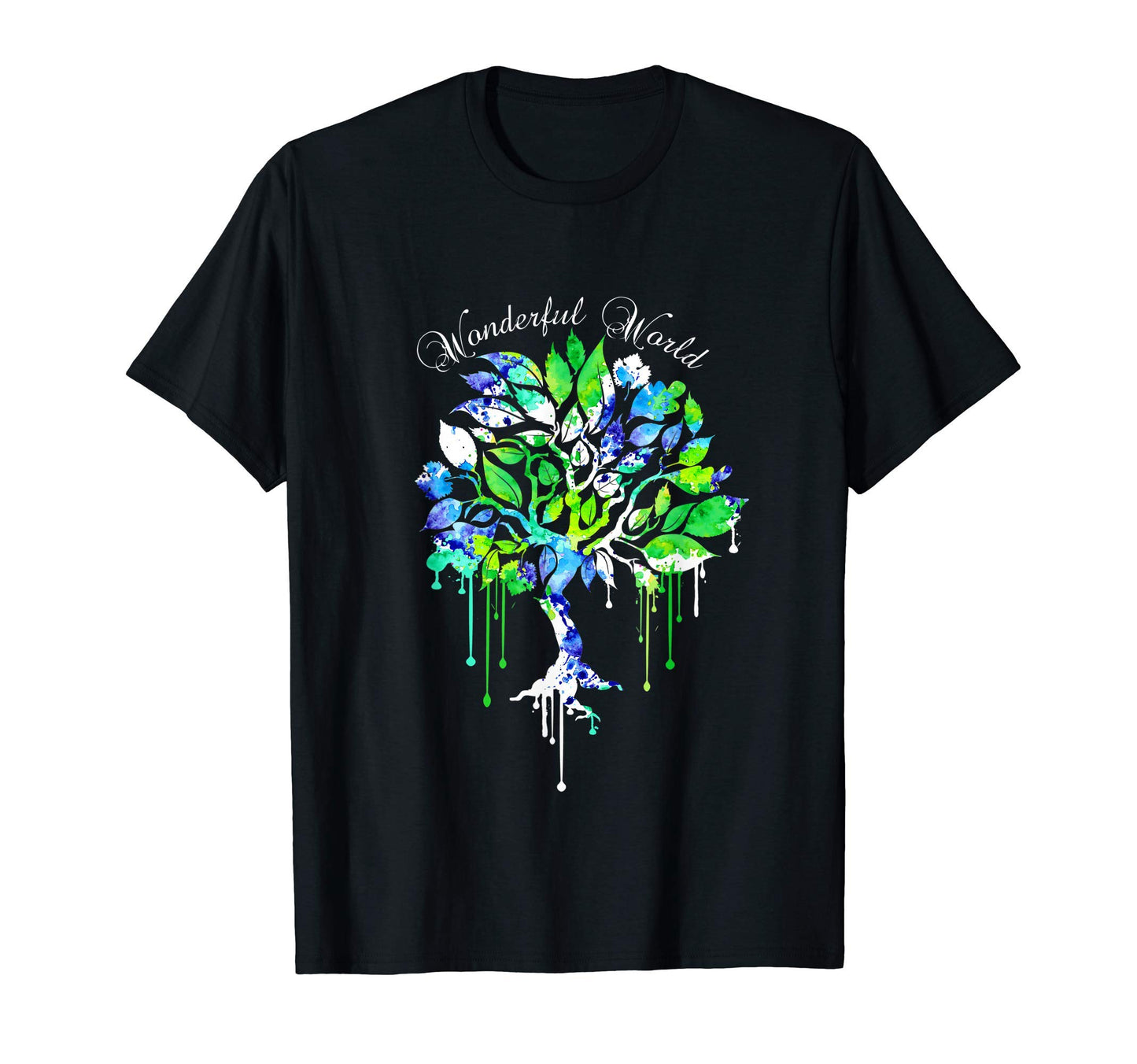 Wonderful World Boho Tree 60S 70S Groovy T-Shirt - Custom Art Print Unisex - T-Shirt, Sweatshirt, Hoodie