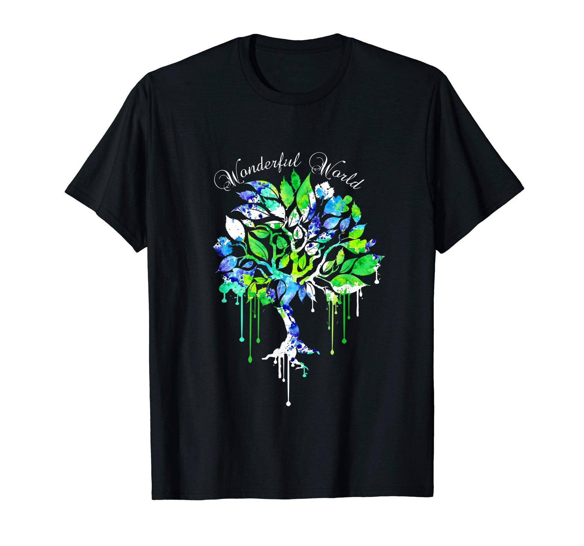 Wonderful World Boho Tree 60S 70S Groovy T-Shirt - Custom Art Print Unisex - T-Shirt, Sweatshirt, Hoodie