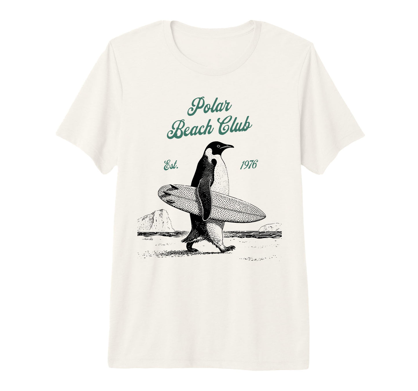 Polar Beach Club Penguin Surfer Tri Blend T-Shirt - Streetwear Style Unisex - T-Shirt, Sweatshirt, Hoodie
