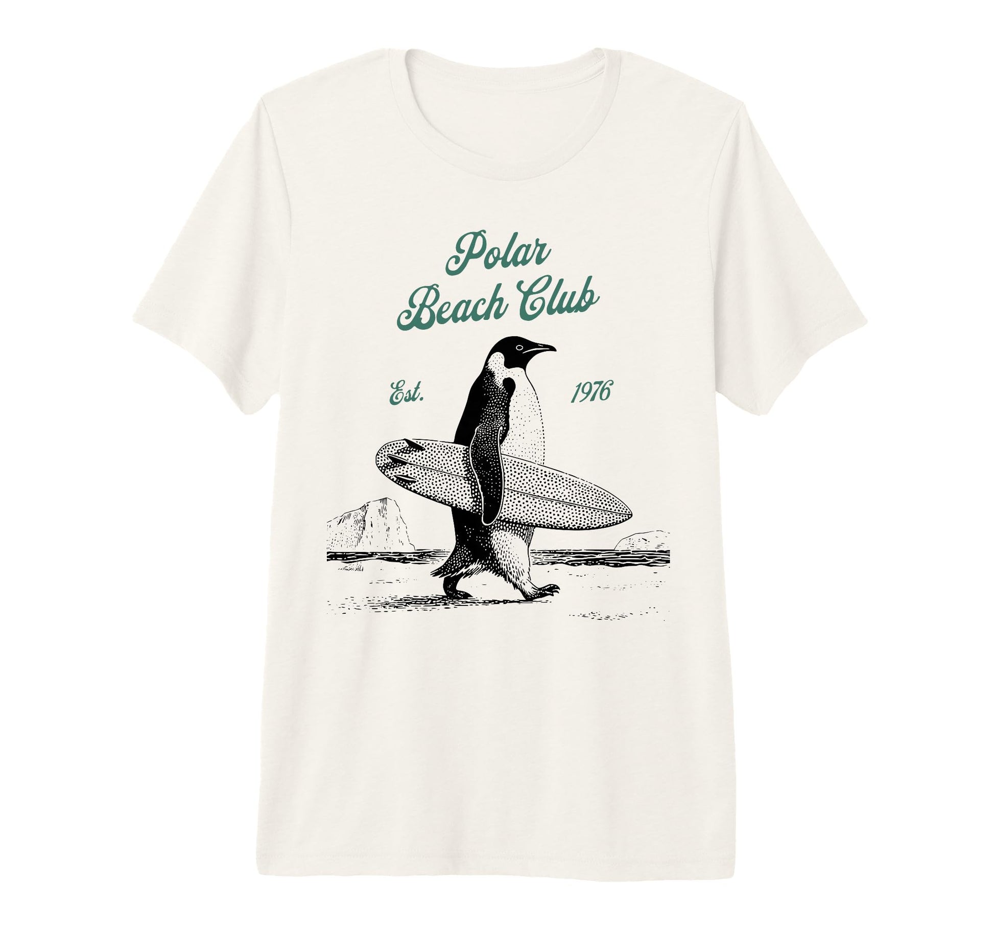 Polar Beach Club Penguin Surfer Tri Blend T-Shirt - Streetwear Style Unisex - T-Shirt, Sweatshirt, Hoodie