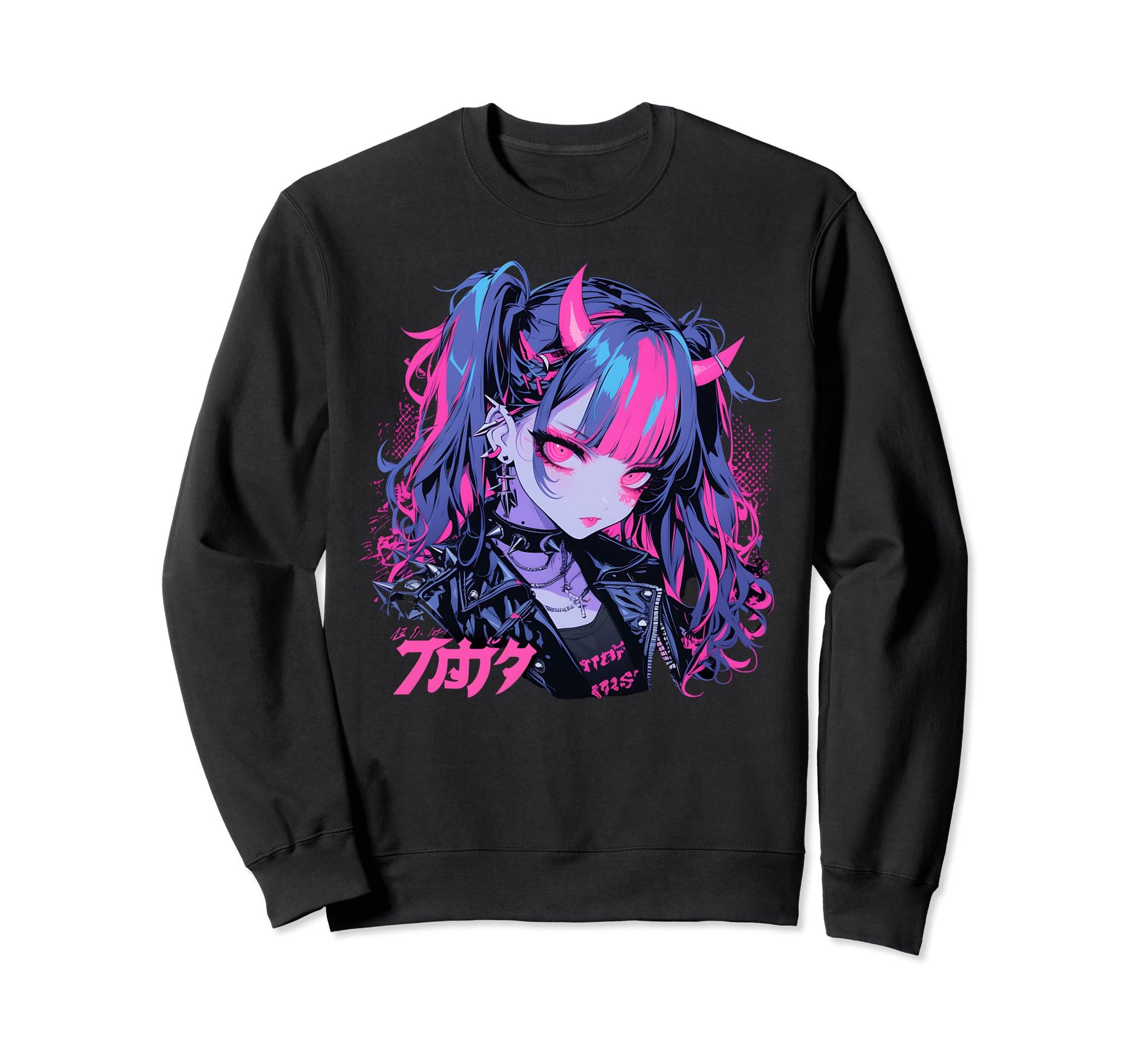 Goth Grunge Demon Anime Waifu Horror Sweatshirt - Streetwear Style Unisex - T-Shirt, Sweatshirt, Hoodie