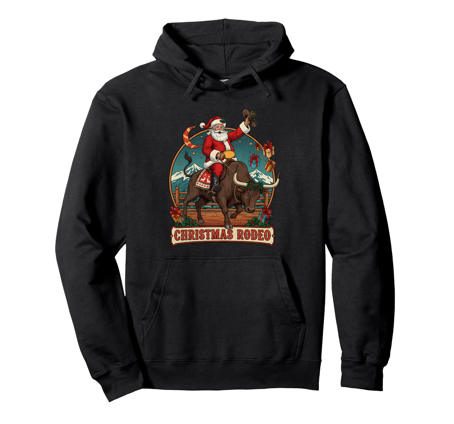 Santa Claus Cowboy Family Matching Hoodie - Trendy Graphic for Adults - T-Shirt, Sweatshirt, Hoodie