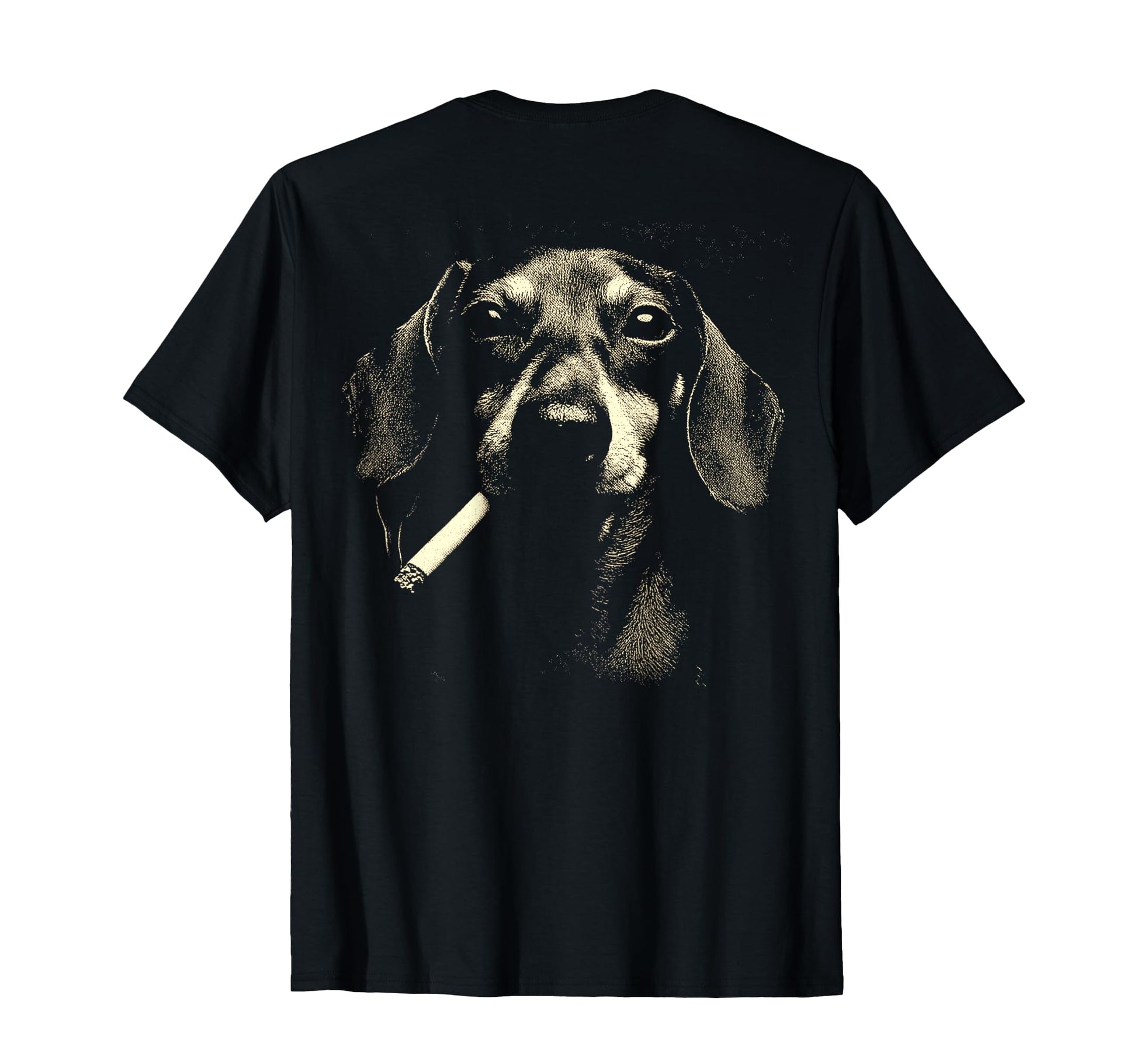 Dachshund Smoking Cigarette Grunge T-Shirt - Casual Everyday Wear Unisex - T-Shirt, Sweatshirt, Hoodie