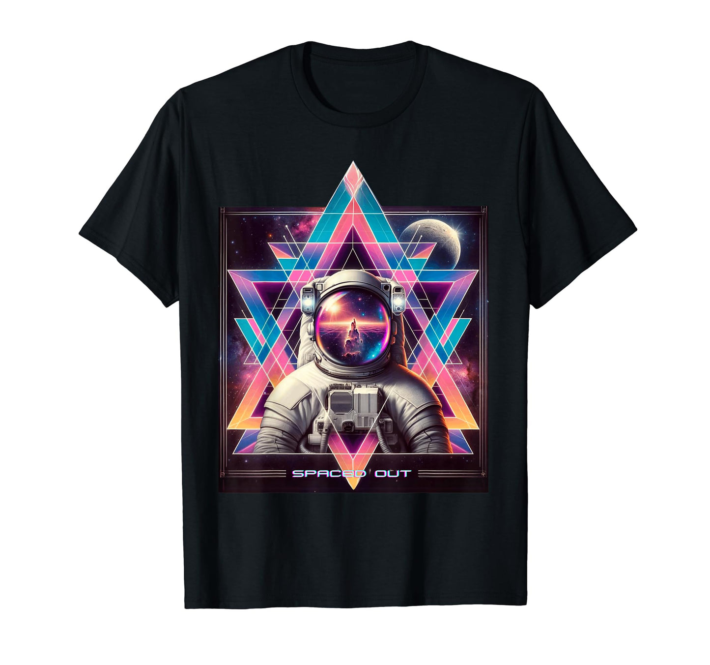 Astronaut Spaced Out Eclipse Space Art T-Shirt - Novelty Apparel Men Women - T-Shirt, Sweatshirt, Hoodie