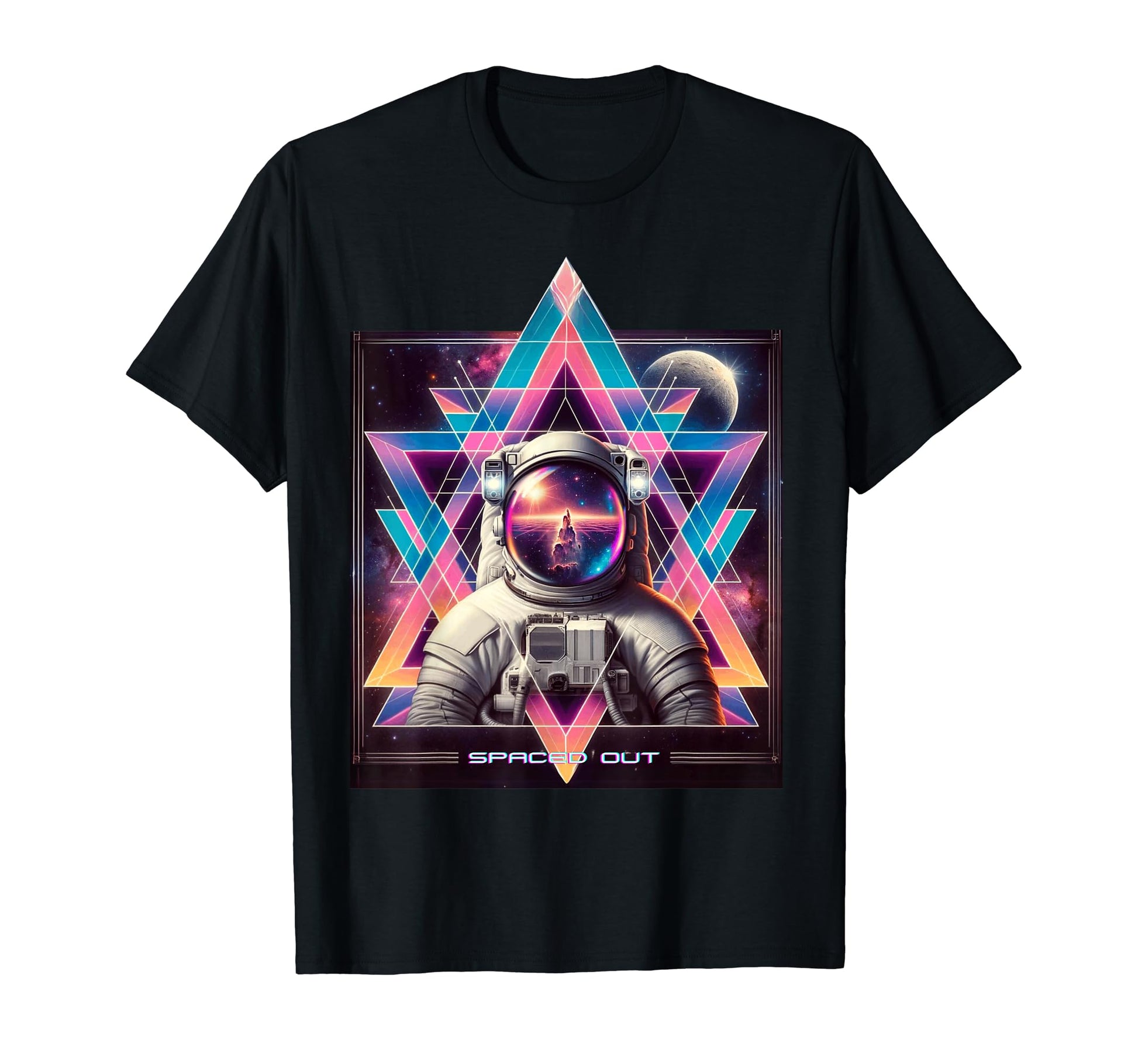Astronaut Spaced Out Eclipse Space Art T-Shirt - Novelty Apparel Men Women - T-Shirt, Sweatshirt, Hoodie