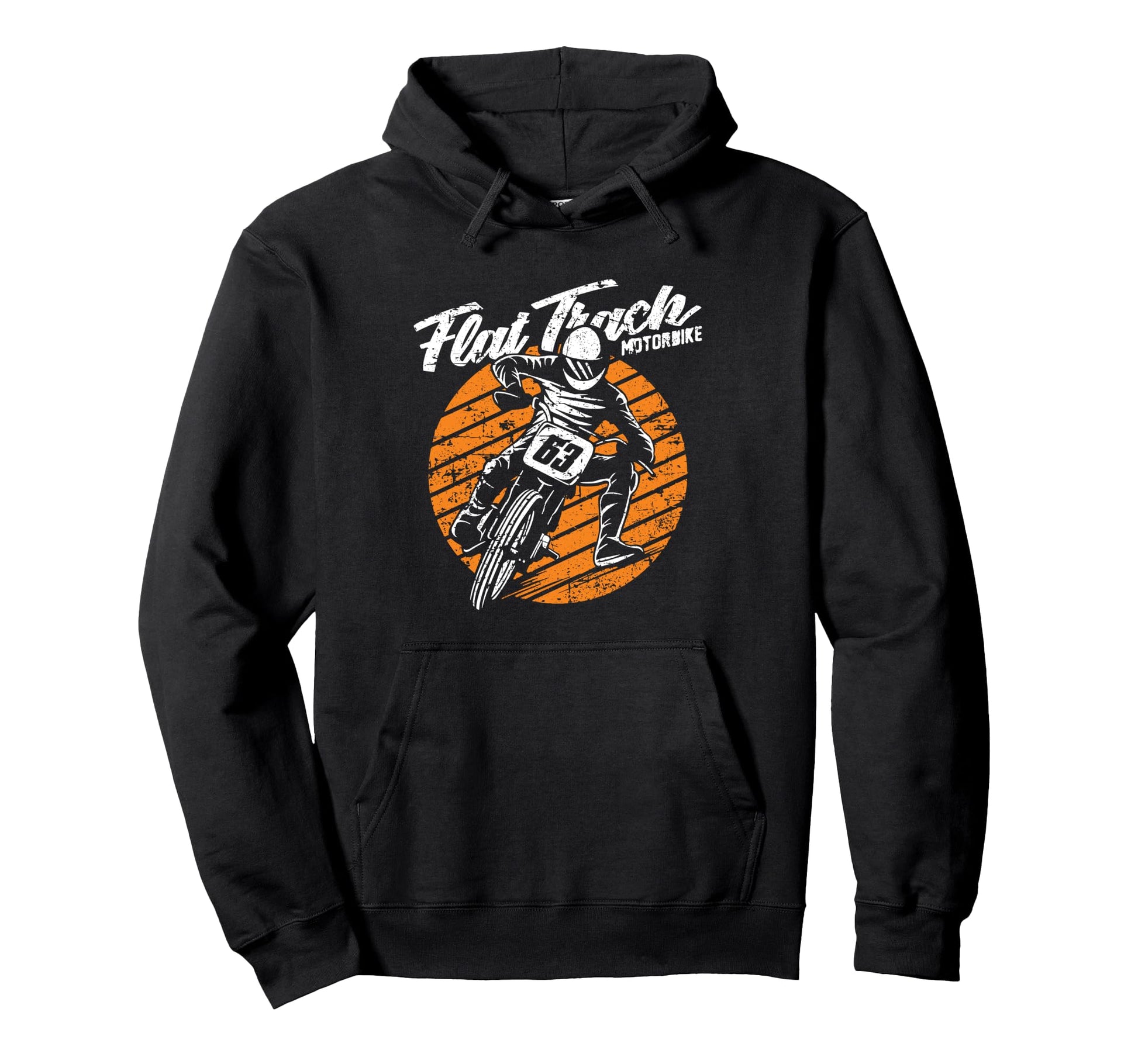 Flat Track Motorcycle Racing Hoodie - Graphic Print for Adults - T-Shirt, Sweatshirt, Hoodie