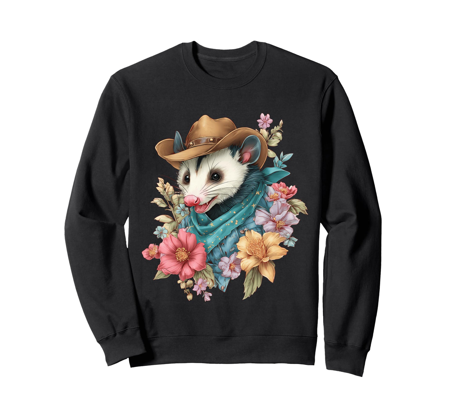 Opossum Cowboy Rodeo Cowgirl Possum Sweatshirt - Unique Graphic Men Women - T-Shirt, Sweatshirt, Hoodie