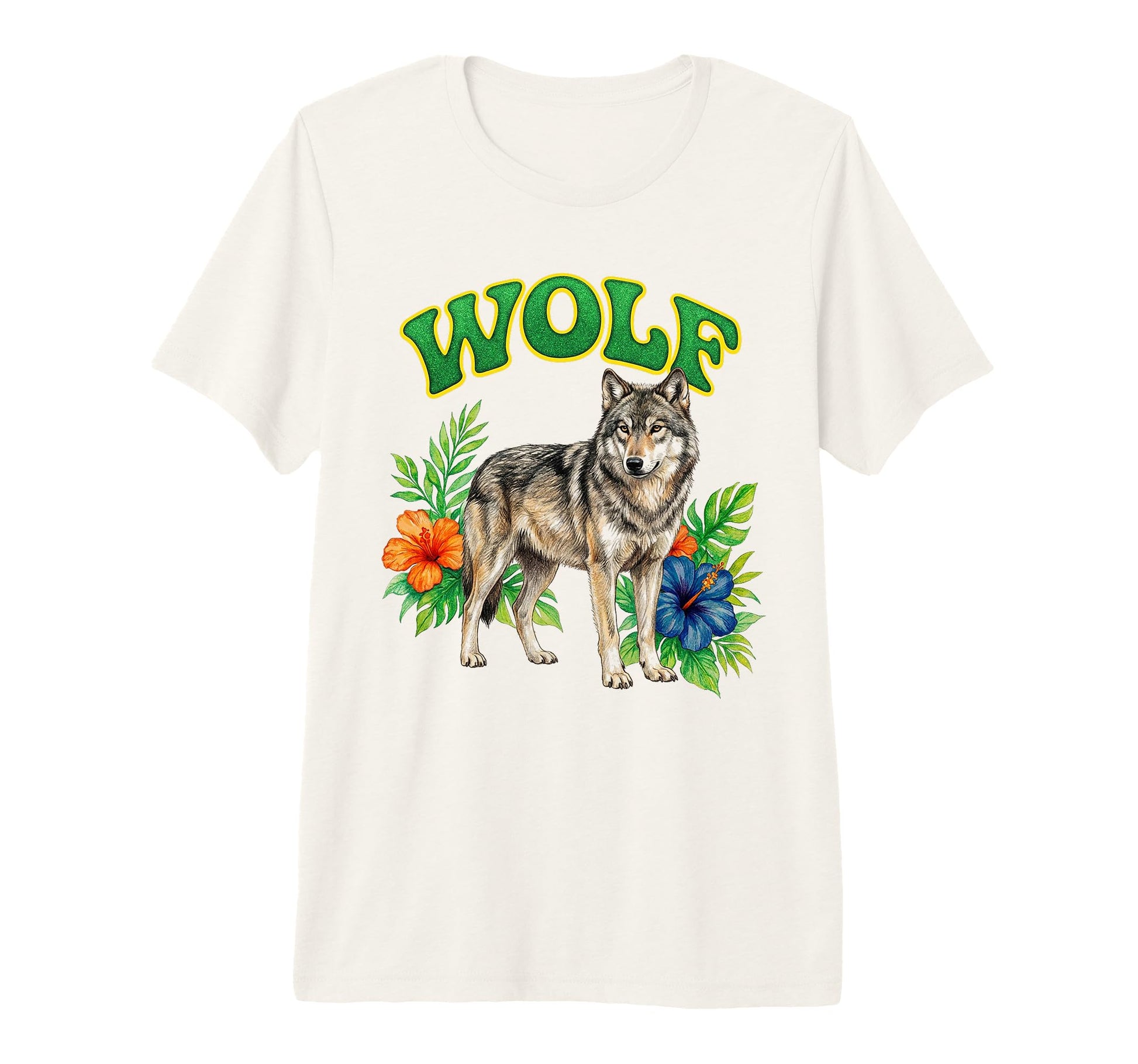 Wolf Groovy Wolves Floral Wolf T-Shirt - Graphic Print for Adults - T-Shirt, Sweatshirt, Hoodie