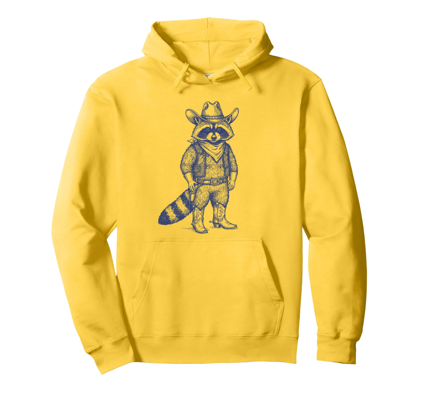 Raccoon Western Country Trash Panda Hoodie - Streetwear Style for Adults - T-Shirt, Sweatshirt, Hoodie
