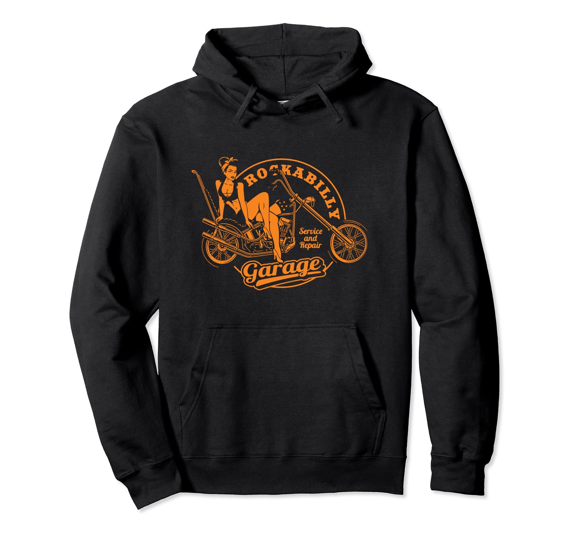 Motorcycle Chopper Hoodie - Minimalist Print for Adults - T-Shirt, Sweatshirt, Hoodie