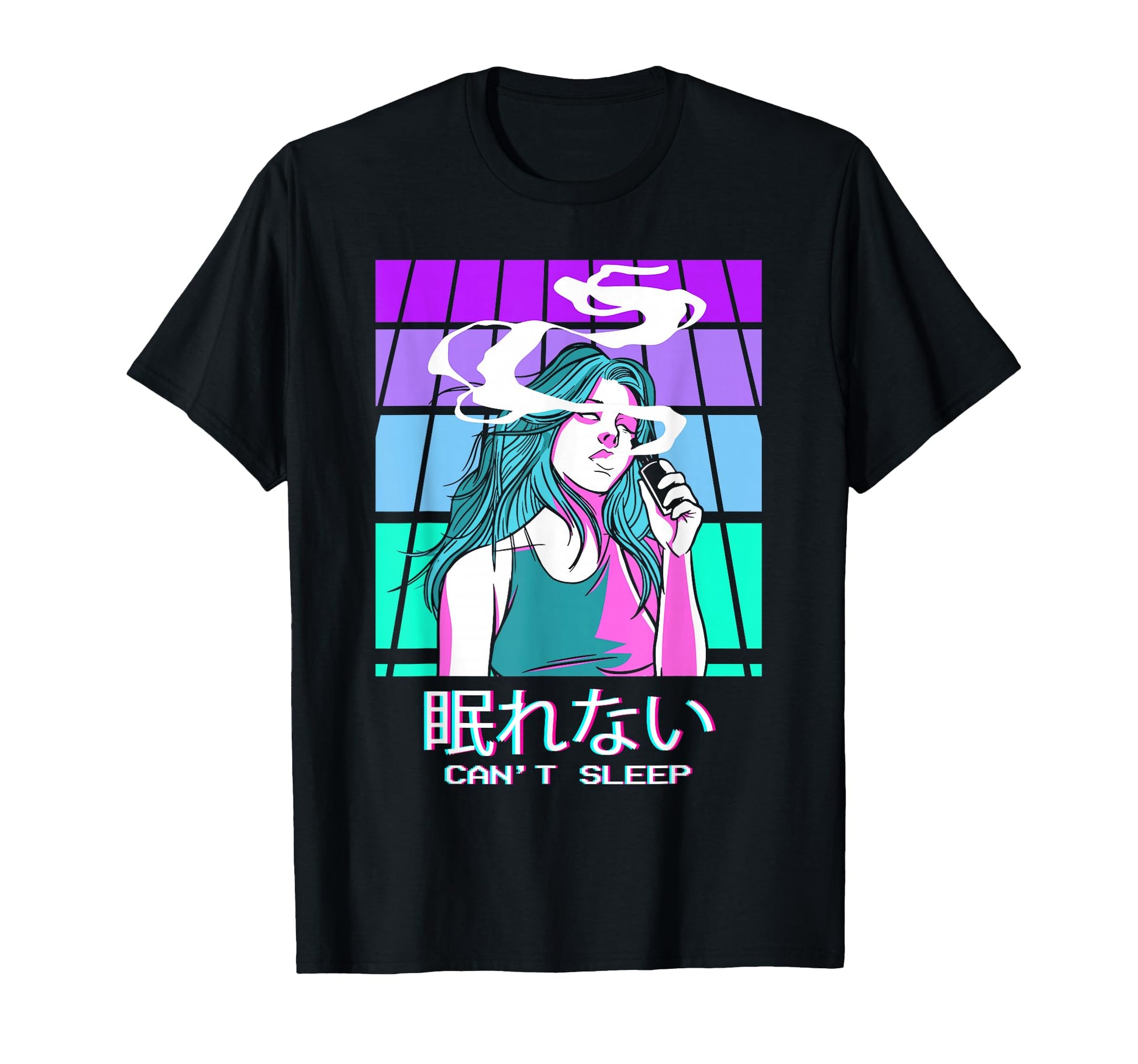 Cant Sleep Anime Vaporwave Aesthetic T-Shirt - Unique Graphic for Adults - T-Shirt, Sweatshirt, Hoodie
