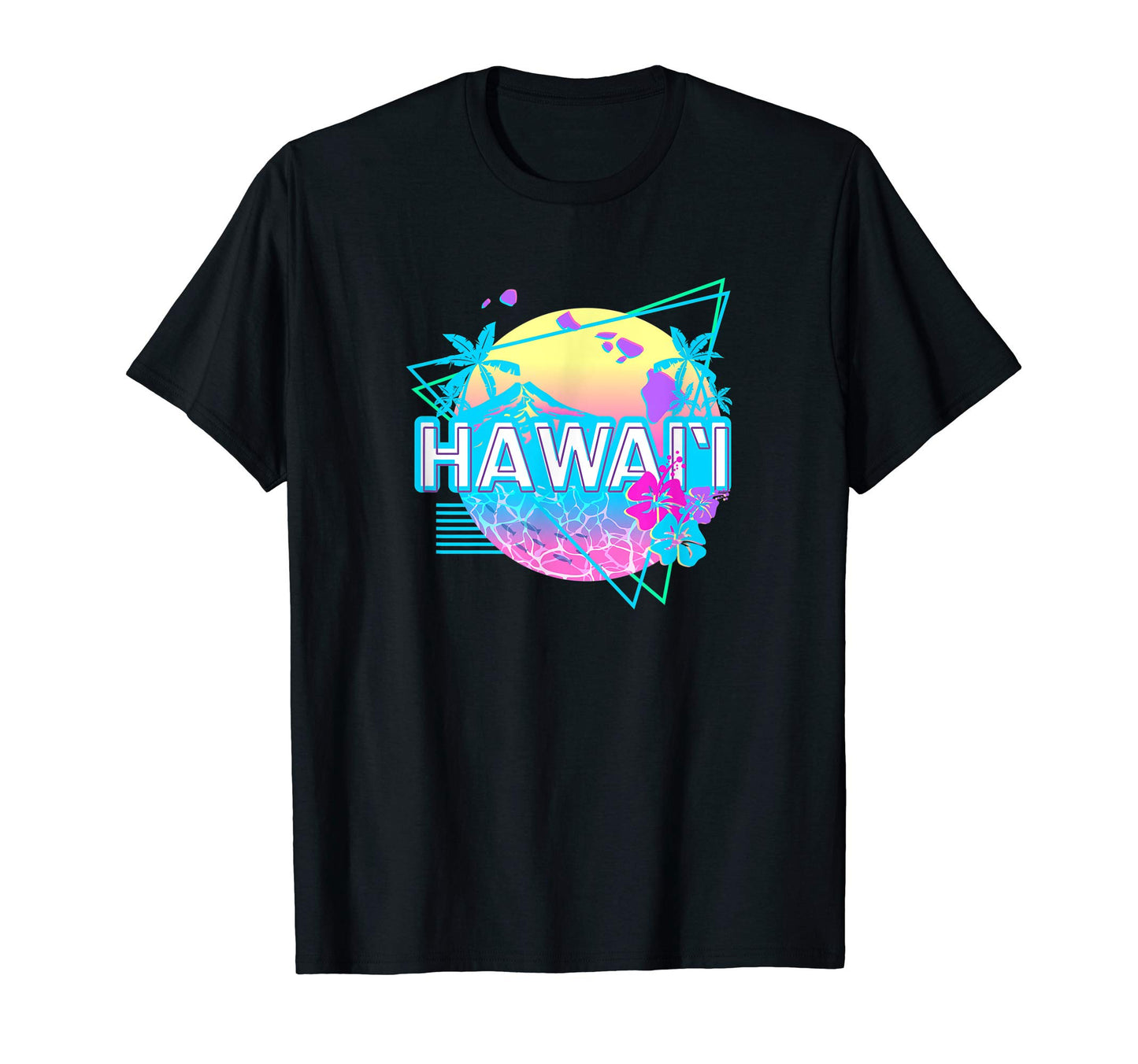 Aesthetic Hawaii Vaporwave Hawaiian Map T-Shirt - Graphic Print Men Women - T-Shirt, Sweatshirt, Hoodie