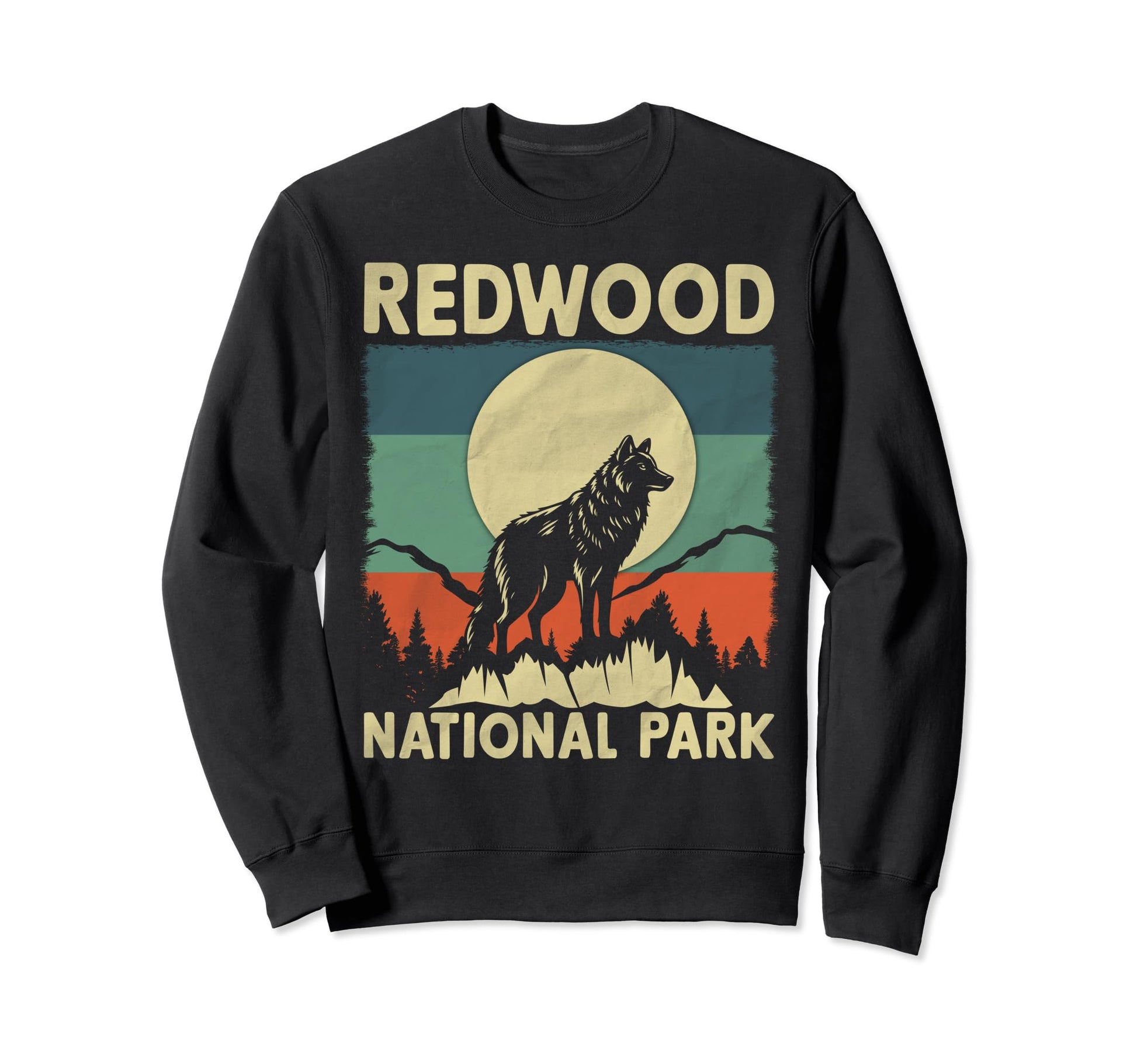 Wolf Redwood National Park Sweatshirt - Custom Art Print for Adults - T-Shirt, Sweatshirt, Hoodie