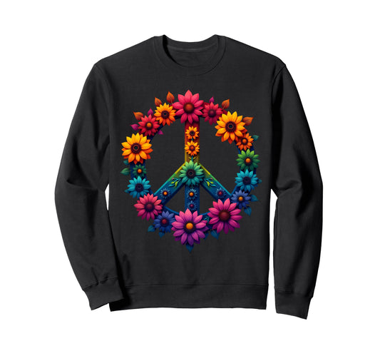 60S 70S Flower Power Groovy Love Sweatshirt - Aesthetic Graphic Unisex - T-Shirt, Sweatshirt, Hoodie