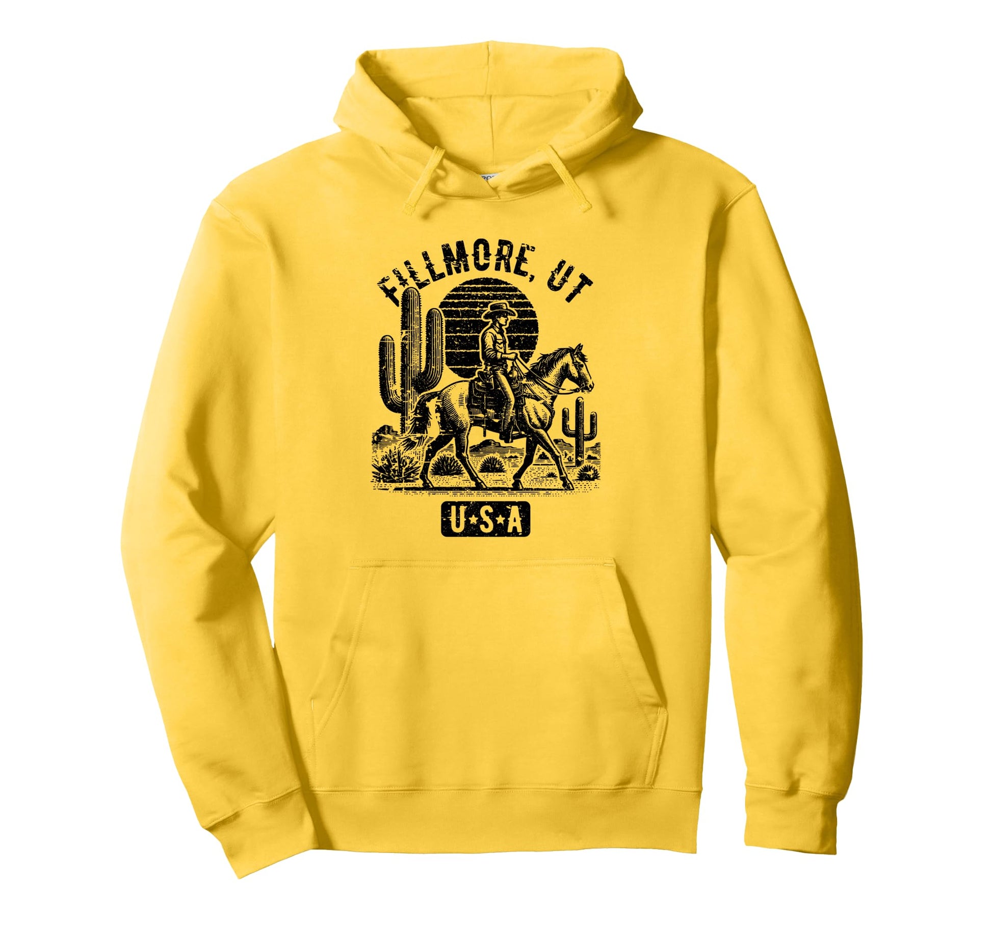 Fillmore Ut Usa Cowboy Horse Hoodie - Fun Novelty Design Men Women - T-Shirt, Sweatshirt, Hoodie