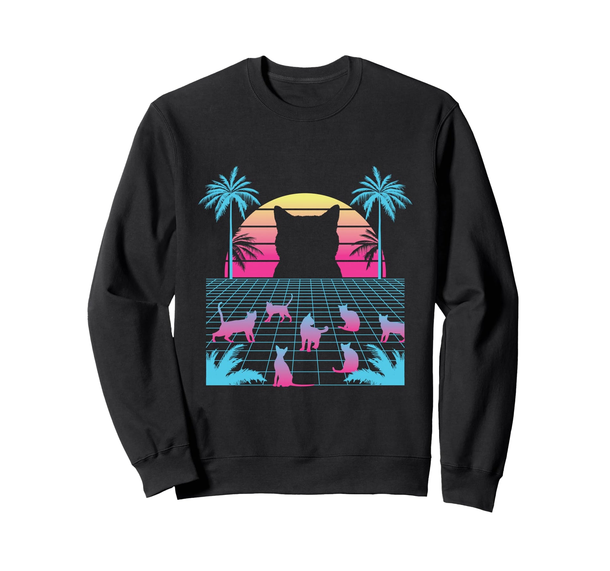 Vaporwave Cat Aesthetic Egirl Eboy Sweatshirt - Trendy Graphic Men Women - T-Shirt, Sweatshirt, Hoodie