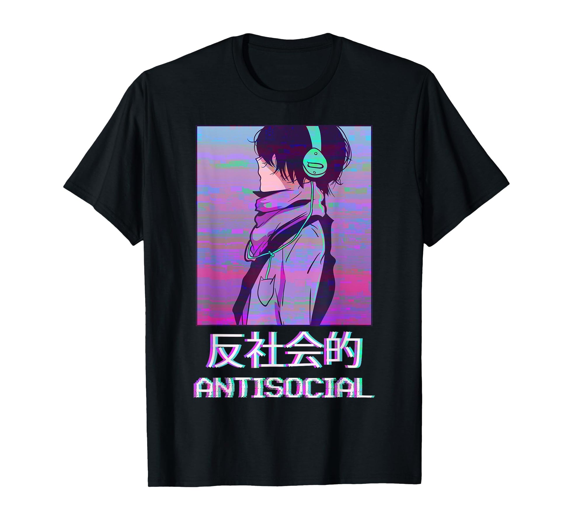 Antisocial Anime Japanese Vaporwave T-Shirt - Trendy Graphic Unisex - T-Shirt, Sweatshirt, Hoodie