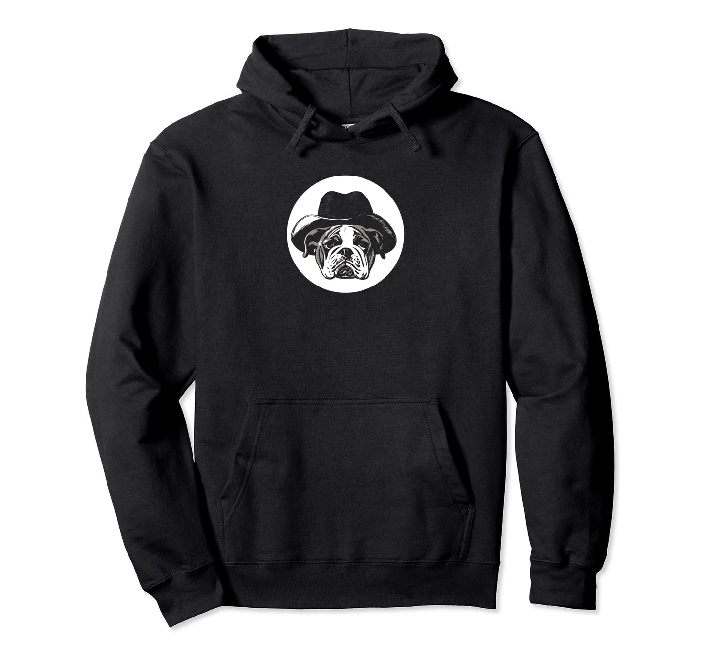 English Bulldog Puppy Cowboy Funny Dog Hoodie - Aesthetic Graphic Men Women - T-Shirt, Sweatshirt, Hoodie
