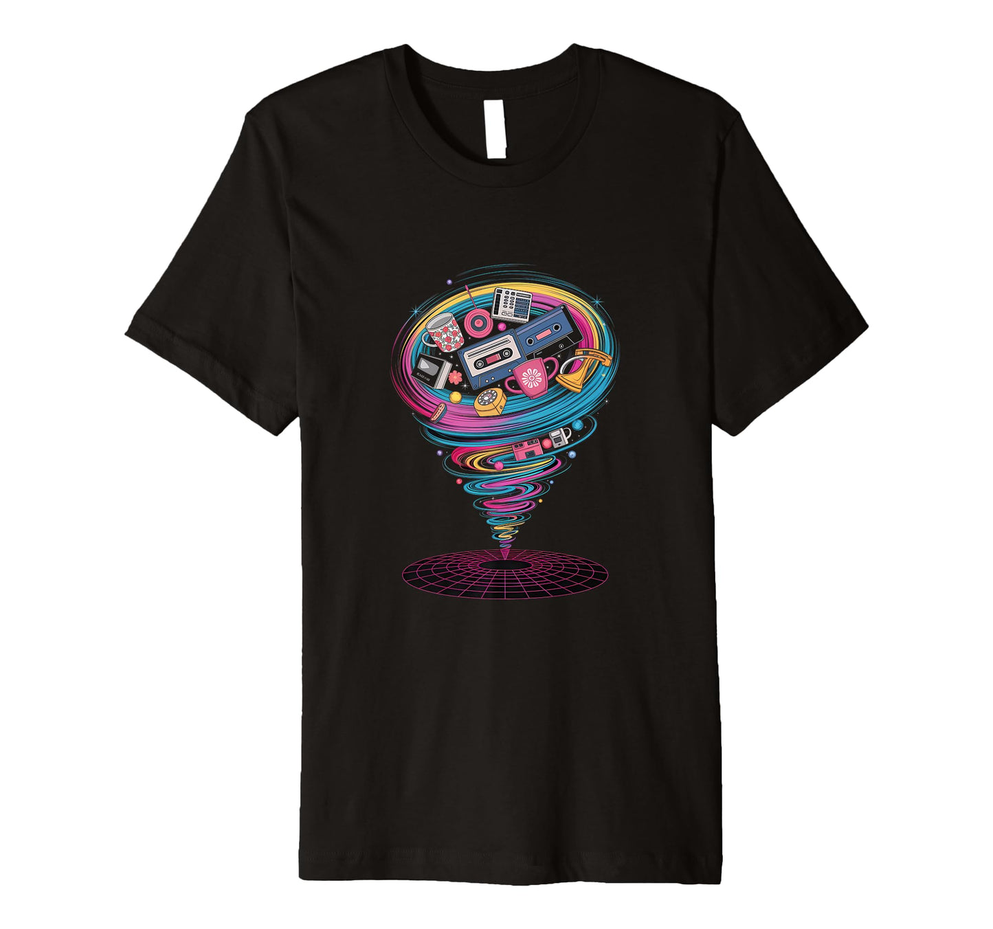 Tape Vortex Surreal 80S Vaporwave T-Shirt - Unique Graphic for Adults - T-Shirt, Sweatshirt, Hoodie