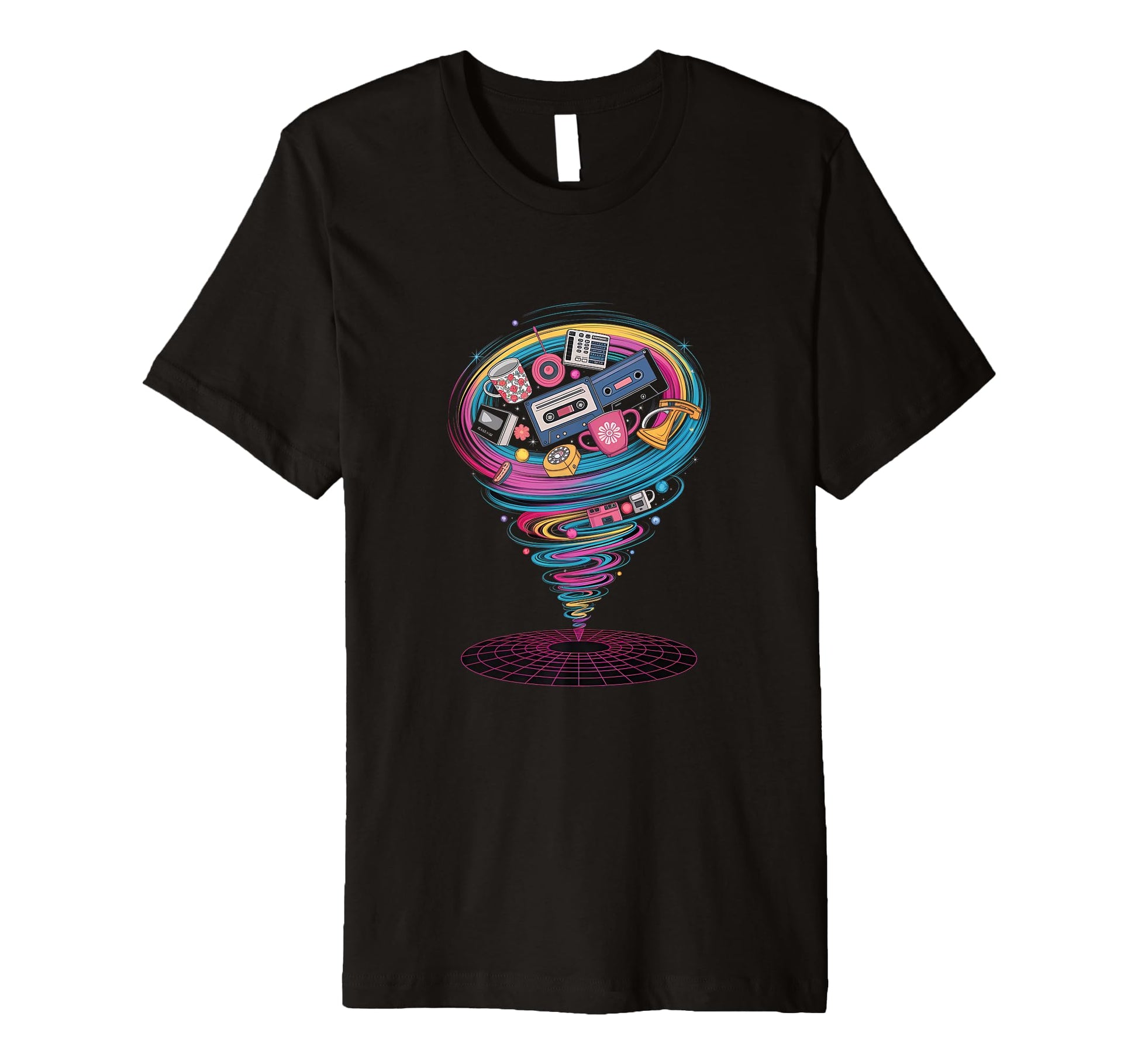 Tape Vortex Surreal 80S Vaporwave T-Shirt - Unique Graphic for Adults - T-Shirt, Sweatshirt, Hoodie
