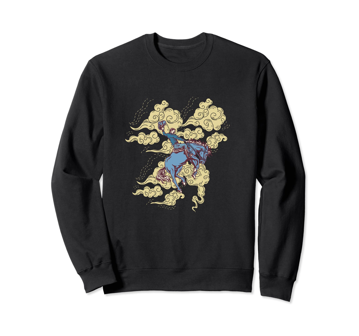 Bronc Cowboy Horse Sweatshirt - Aesthetic Graphic for Adults - T-Shirt, Sweatshirt, Hoodie