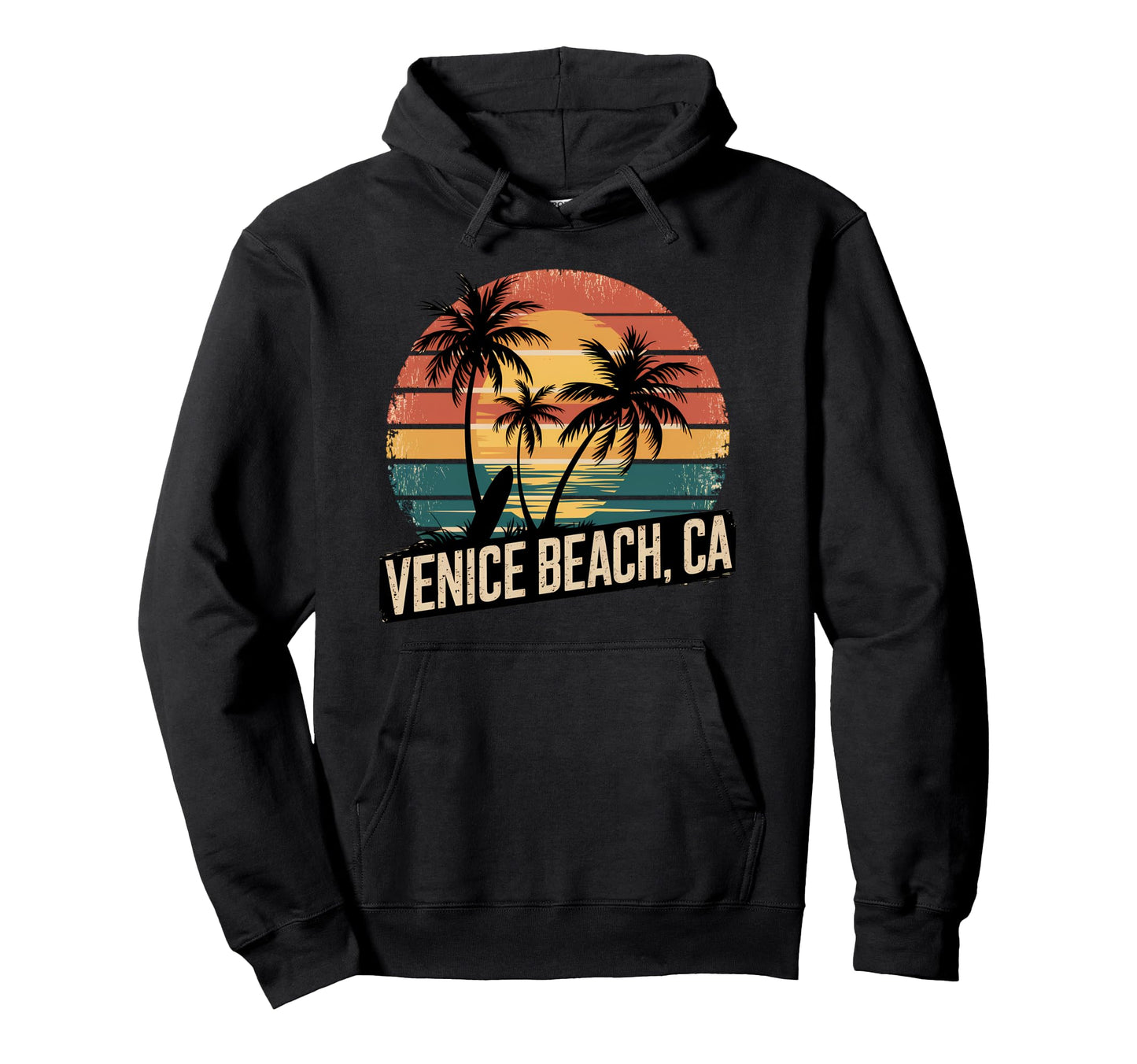 Venice Beach California Sunset Surf Vibes Hoodie - Graphic Print Unisex - T-Shirt, Sweatshirt, Hoodie
