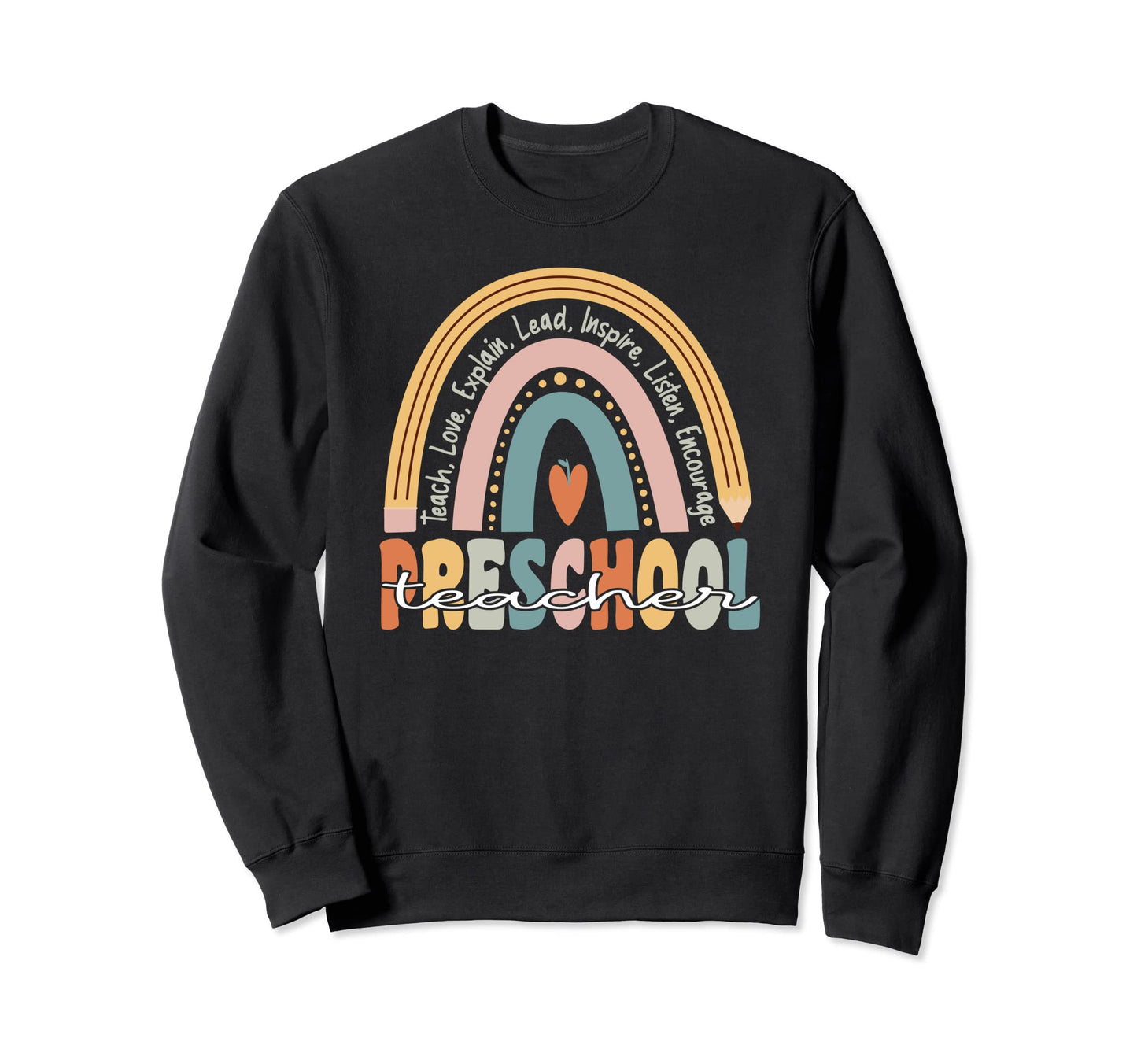 Preschool Teacher Groovy Teacher Sweatshirt - Minimalist Print for Adults - T-Shirt, Sweatshirt, Hoodie