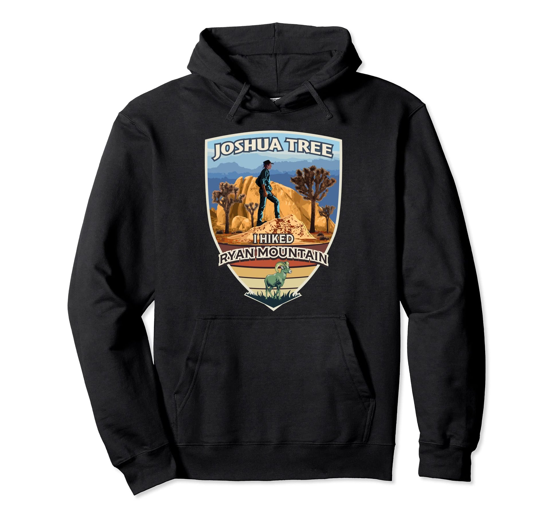 Joshua Tree I Hiked Ryan Mountain Hoodie - Fun Novelty Design Men Women - T-Shirt, Sweatshirt, Hoodie