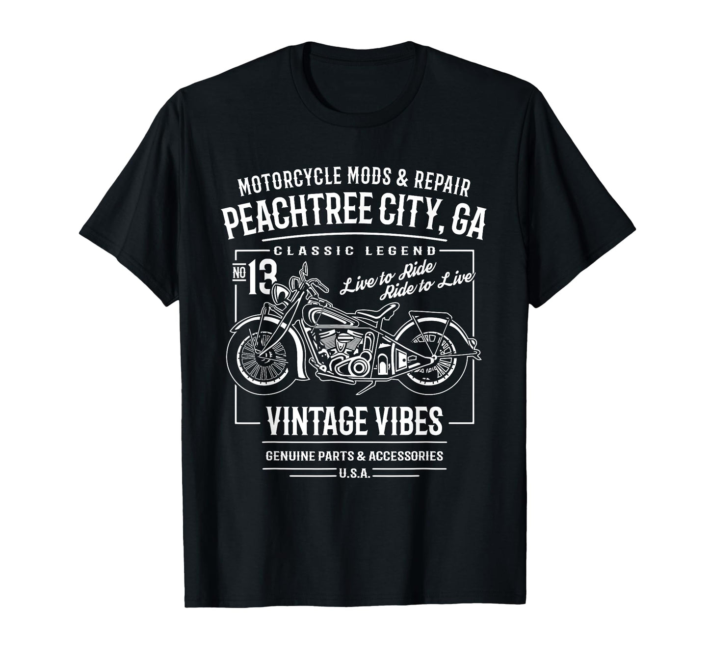 Peachtree City Ga Usa Motorcycle T-Shirt - Trendy Graphic Unisex - T-Shirt, Sweatshirt, Hoodie