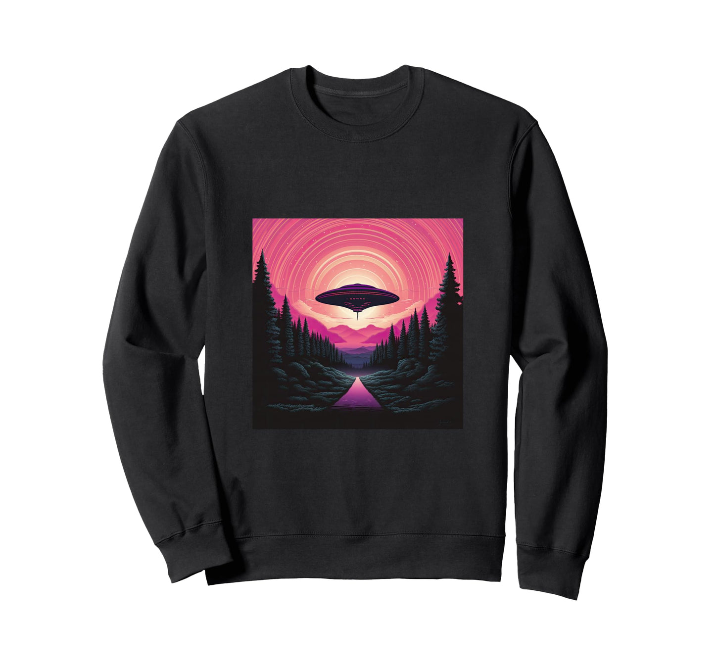 Alien Abduction Alien Vaporwave Sweatshirt - Fun Novelty Design Men Women - T-Shirt, Sweatshirt, Hoodie