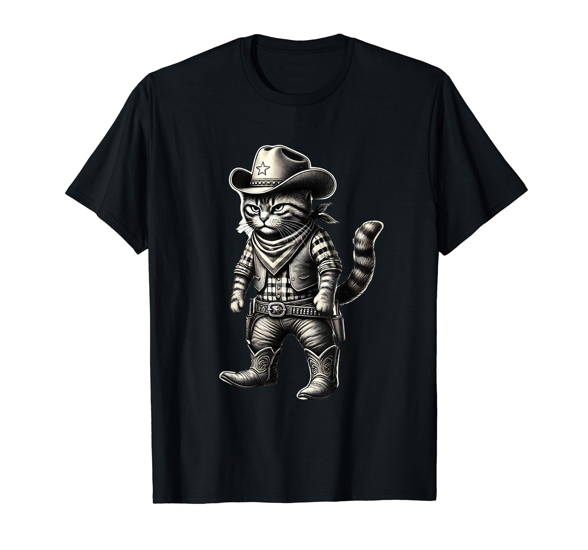 Meowdy Funny Cat Wearing Cowboy Hat T-Shirt - Trendy Graphic Unisex - T-Shirt, Sweatshirt, Hoodie