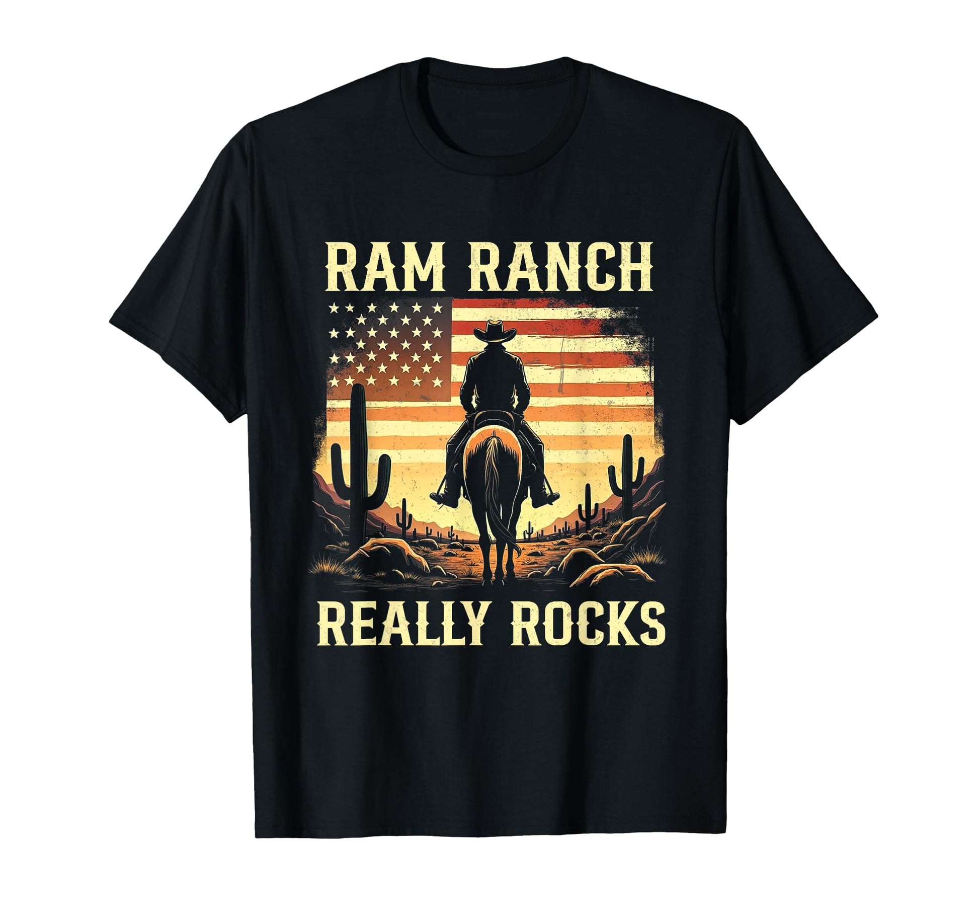 Ram Ranch Really Rocks Cowboy Rodeo T-Shirt - Custom Art Print for Adults - T-Shirt, Sweatshirt, Hoodie