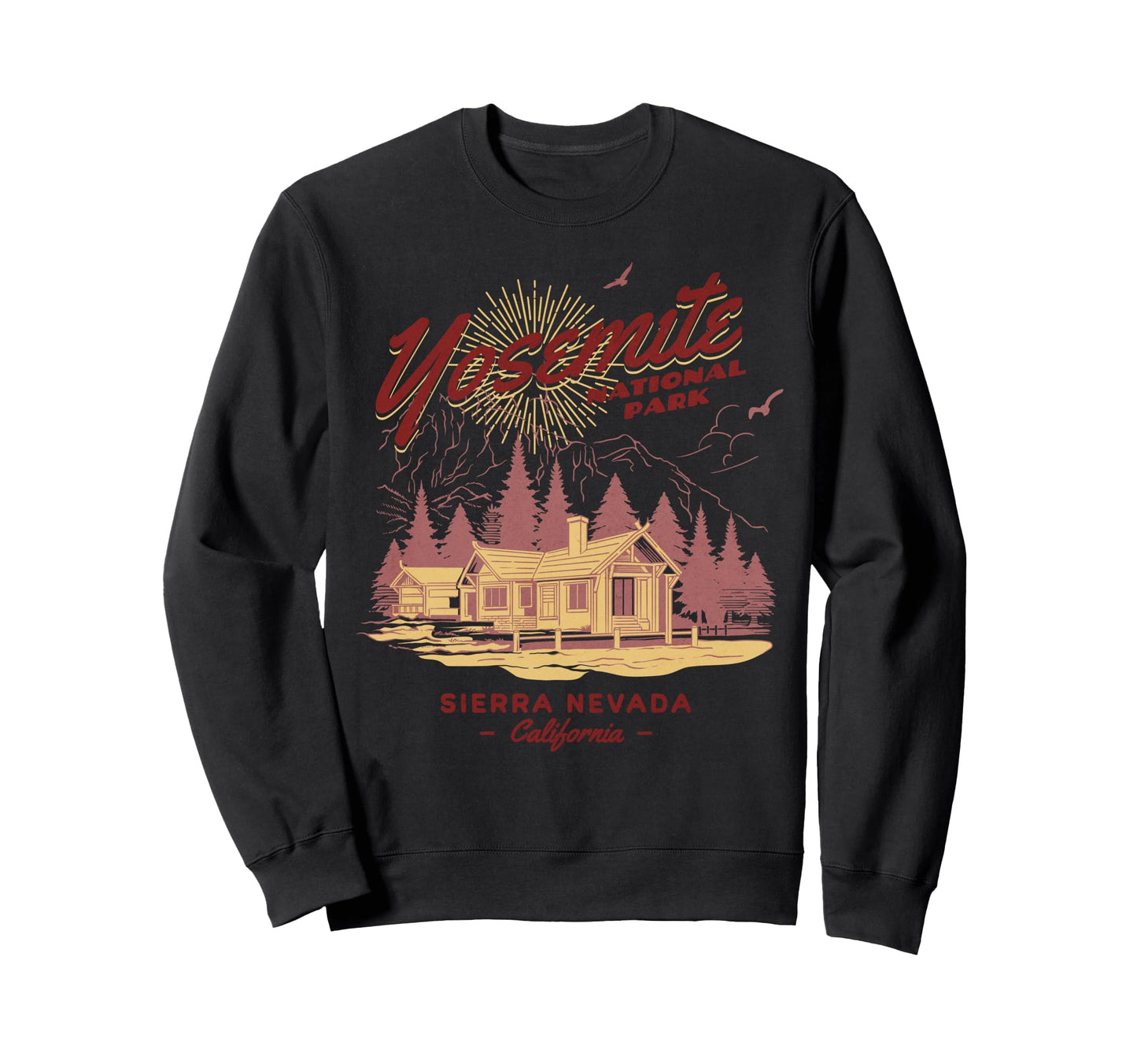 Yosemite National Parks Camping Hiker Sweatshirt - Graphic Print for Adults - T-Shirt, Sweatshirt, Hoodie