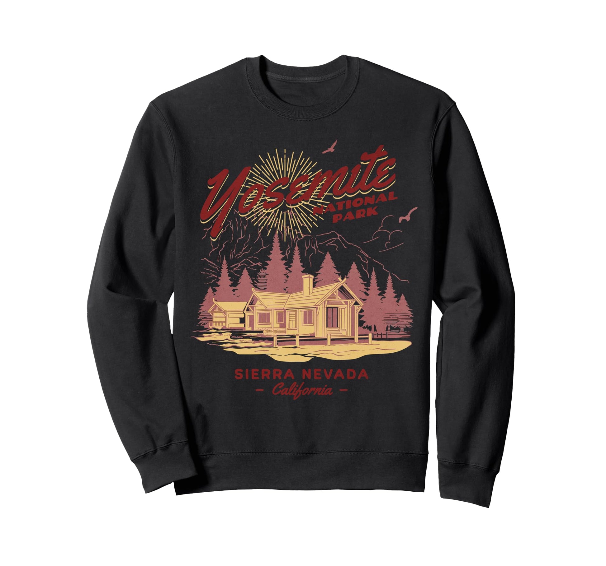 Yosemite National Parks Camping Hiker Sweatshirt - Graphic Print for Adults - T-Shirt, Sweatshirt, Hoodie