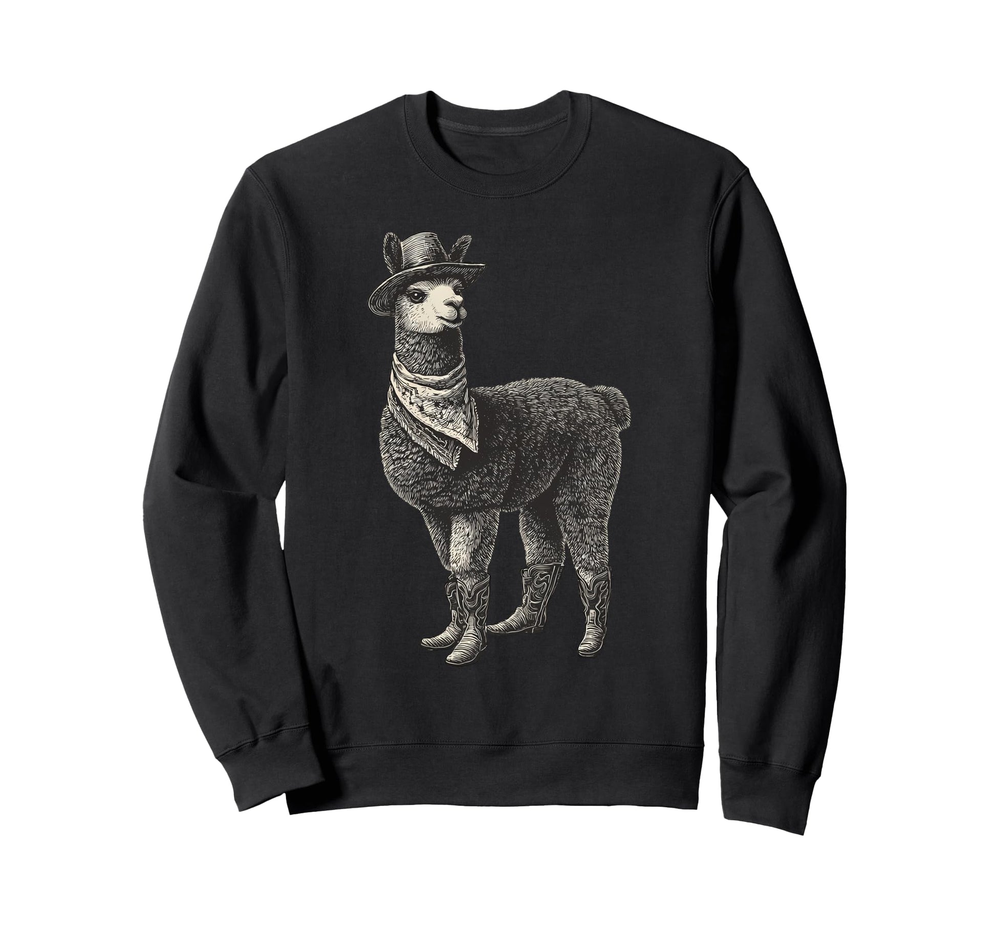 Country Cowboy Llama Alpaca Rodeo Sweatshirt - Novelty Apparel Unisex - T-Shirt, Sweatshirt, Hoodie