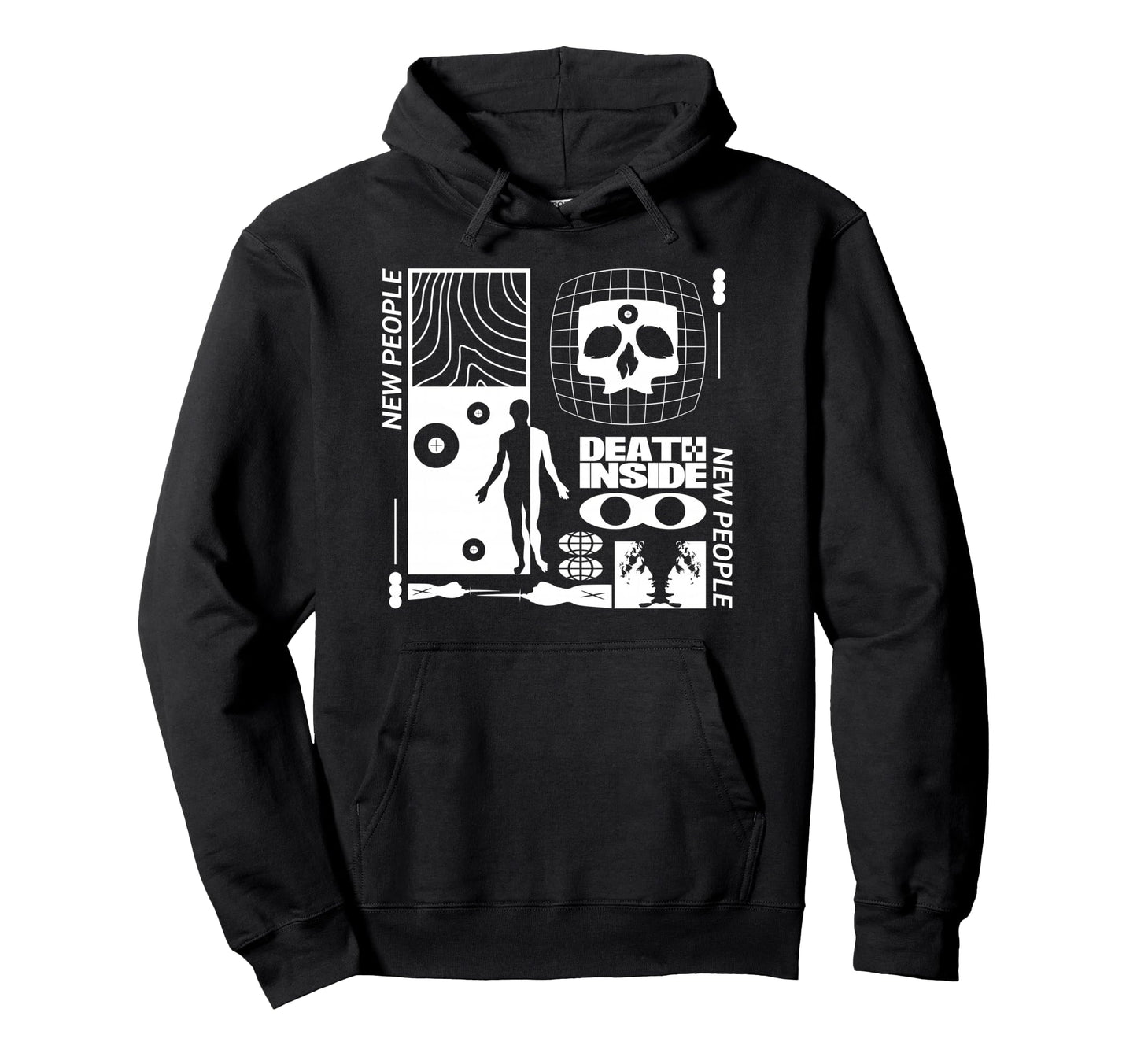 New People Death Inside Aesthetic Hoodie - Minimalist Print for Adults - T-Shirt, Sweatshirt, Hoodie