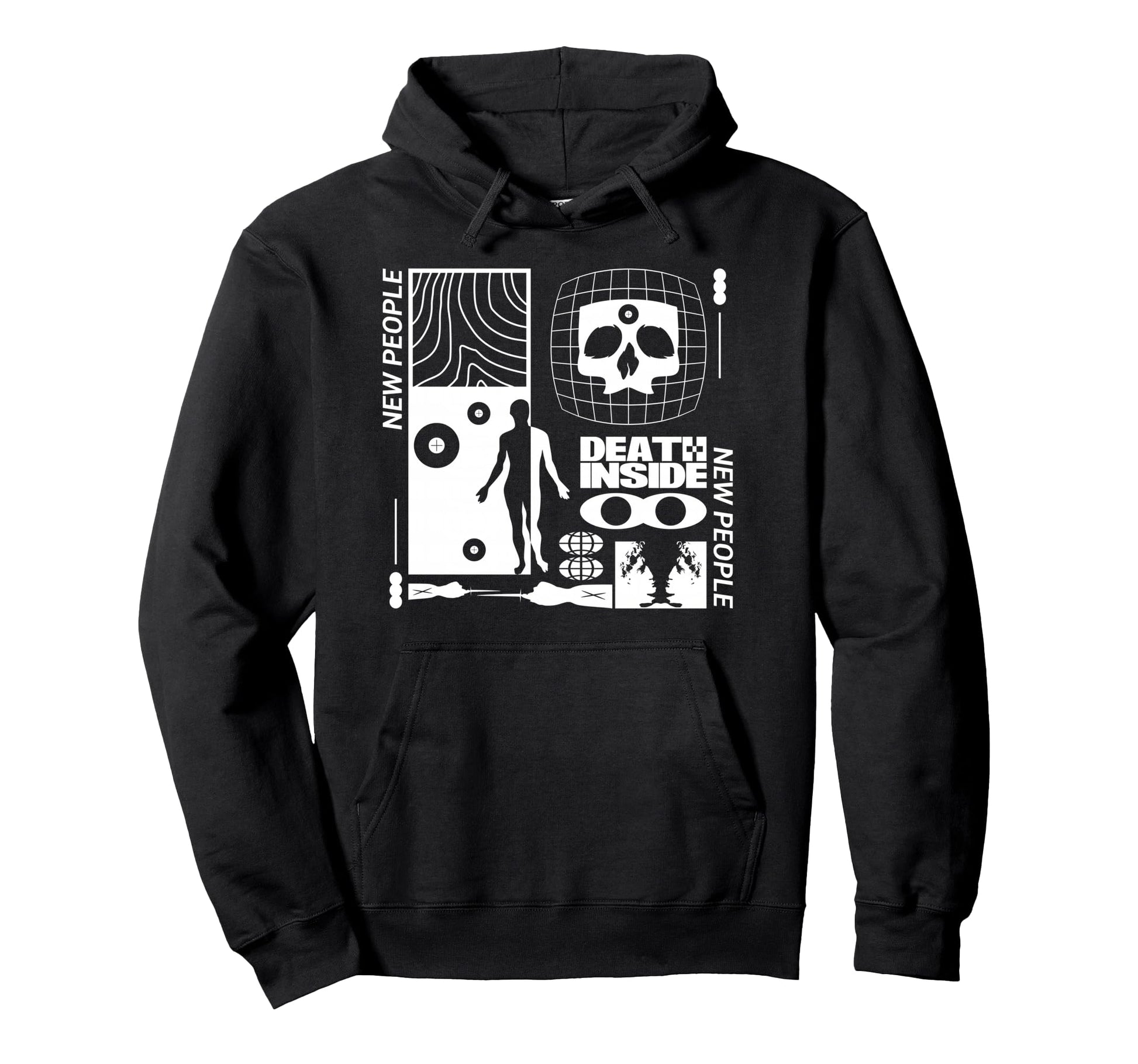 New People Death Inside Aesthetic Hoodie - Minimalist Print for Adults - T-Shirt, Sweatshirt, Hoodie