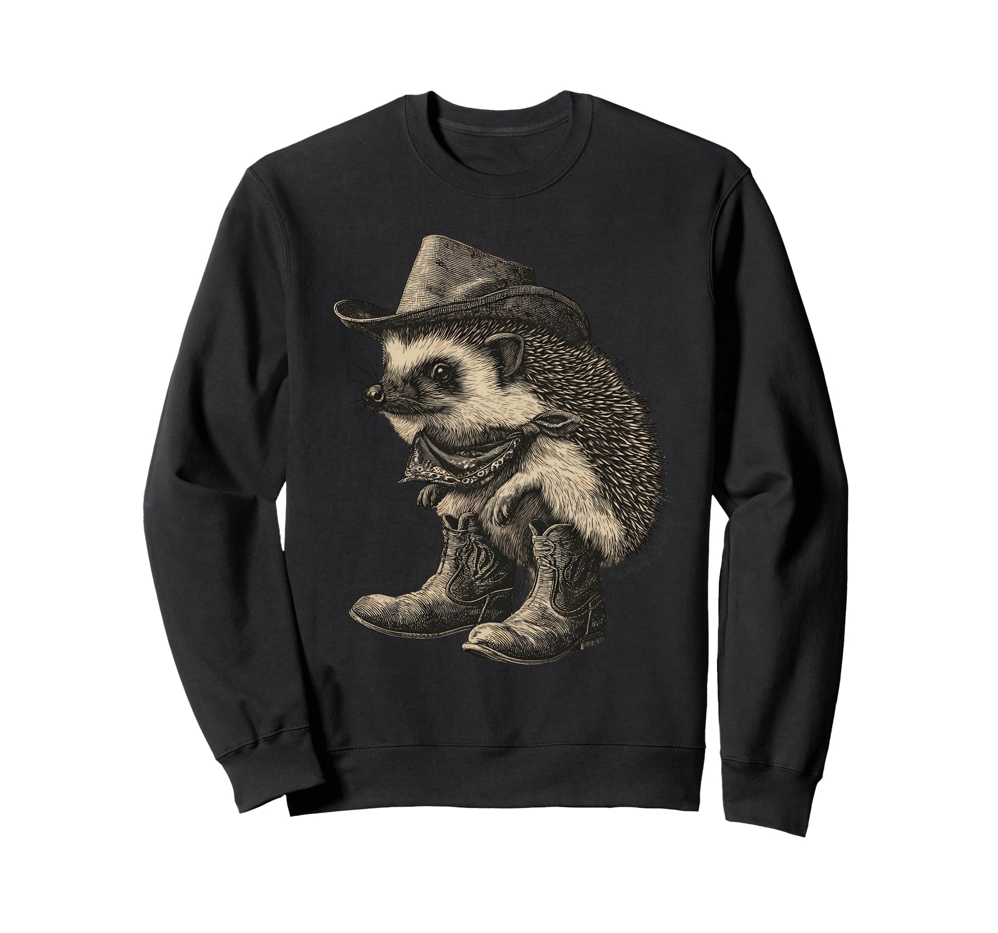 Country Cowboy Hedgehog Rodeo Sweatshirt - Unique Graphic for Adults - T-Shirt, Sweatshirt, Hoodie