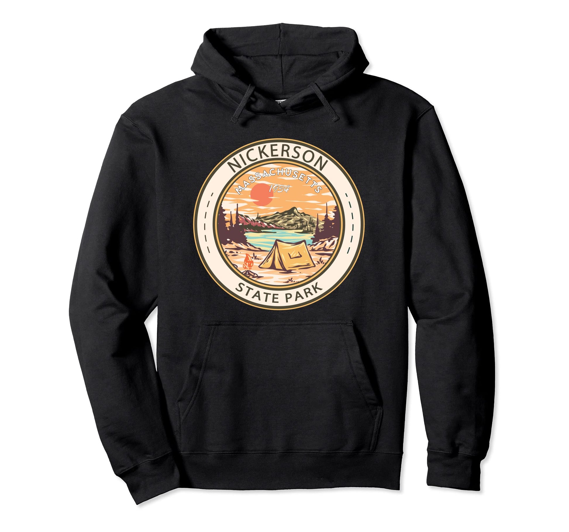 Nickerson State Park Massachusetts Badge Hoodie - Custom Art Print Unisex - T-Shirt, Sweatshirt, Hoodie