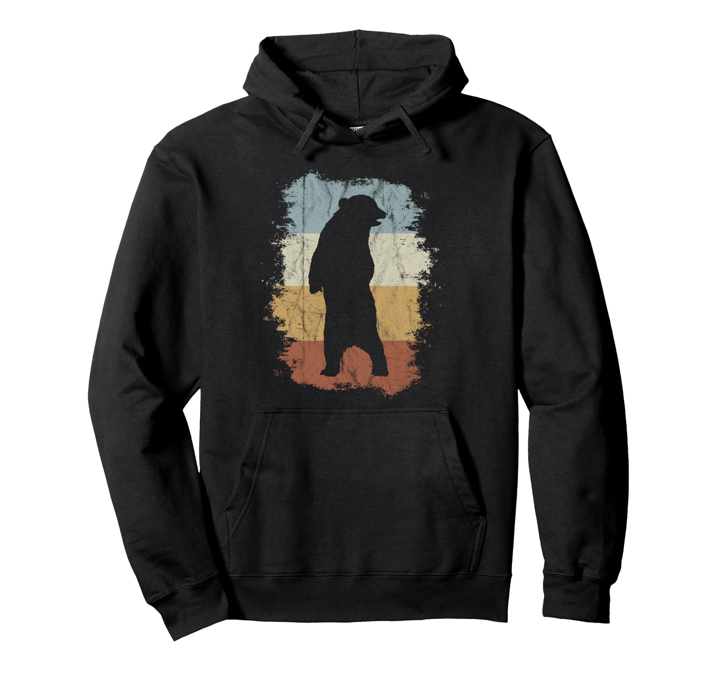 Grizzly Silhouette National Park 80S Hoodie - Streetwear Style for Adults - T-Shirt, Sweatshirt, Hoodie