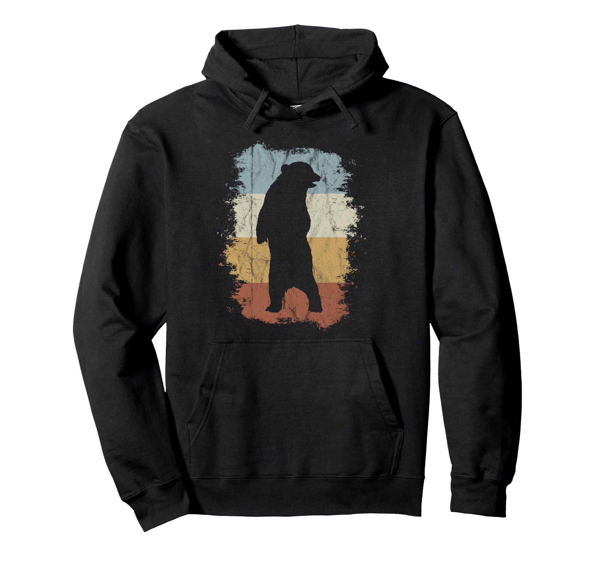Grizzly Silhouette National Park 80S Hoodie - Streetwear Style for Adults - T-Shirt, Sweatshirt, Hoodie