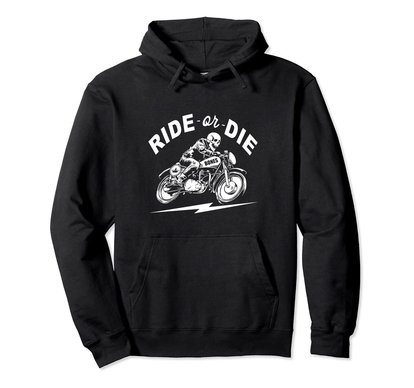 Skeleton Biker Riding Motorcycle Hoodie - Aesthetic Graphic for Adults - T-Shirt, Sweatshirt, Hoodie