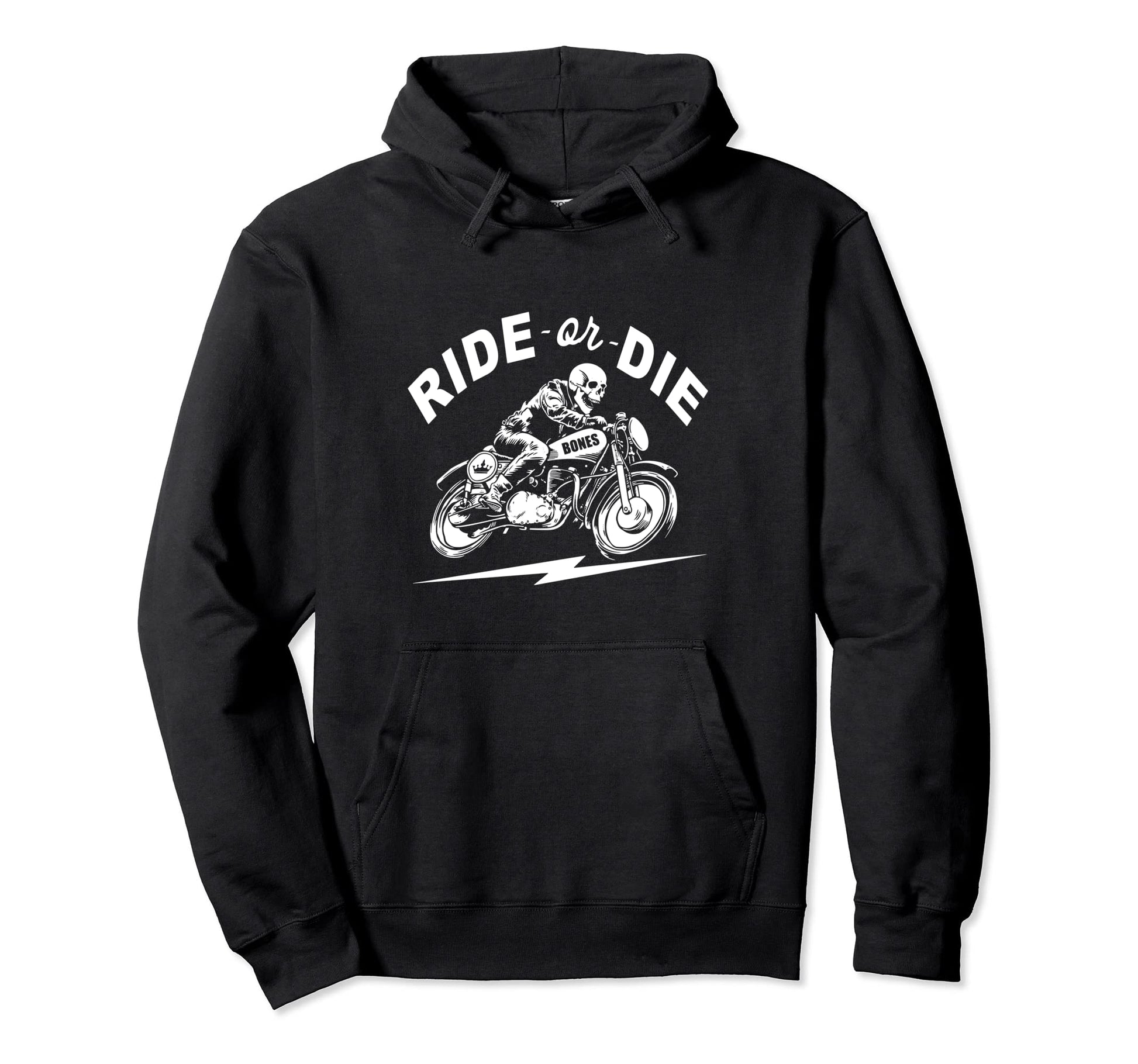 Skeleton Biker Riding Motorcycle Hoodie - Aesthetic Graphic for Adults - T-Shirt, Sweatshirt, Hoodie