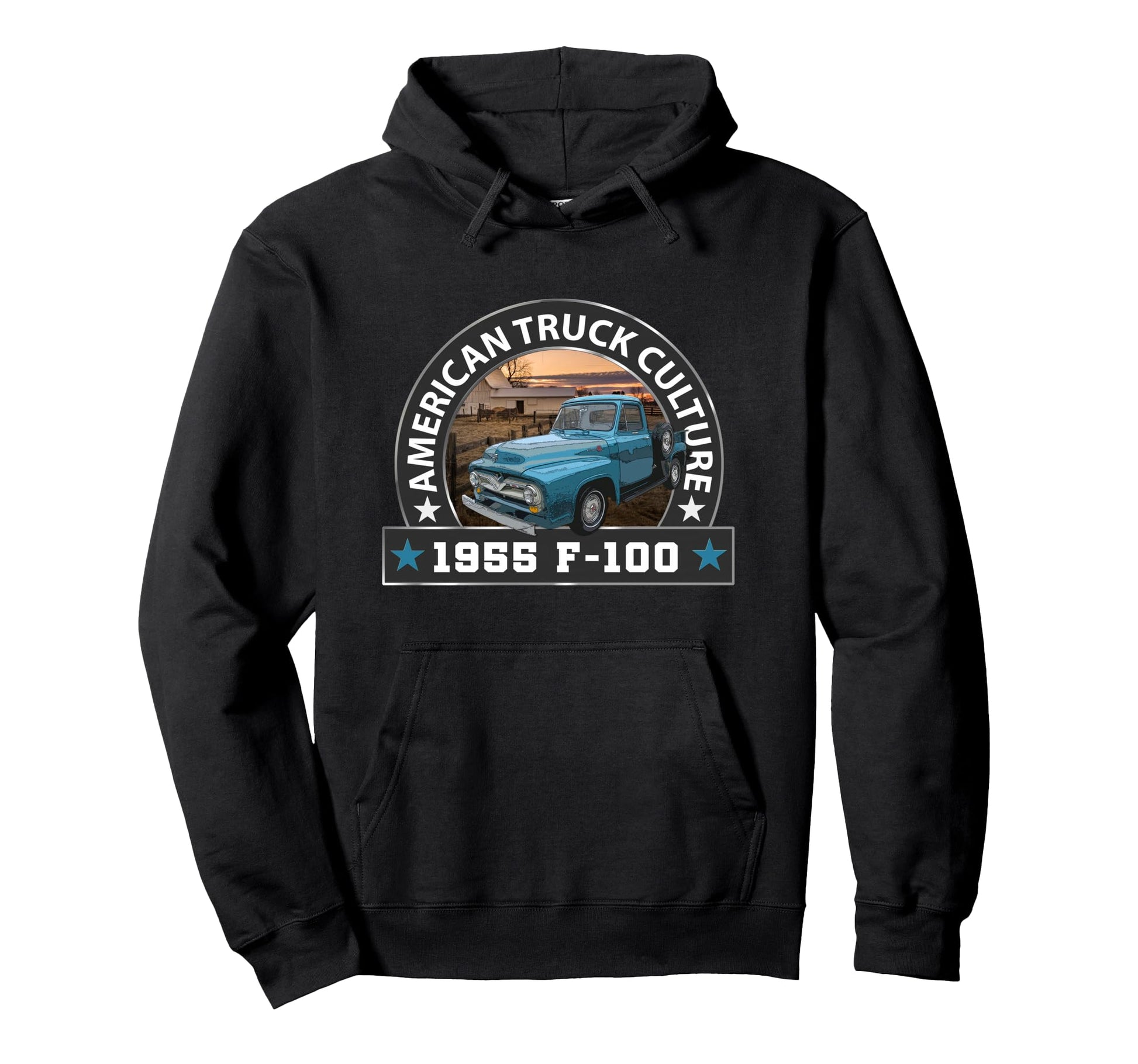 1955 F100 Pickup Truck Big Blue Trucks Hoodie - Trendy Graphic Unisex - T-Shirt, Sweatshirt, Hoodie