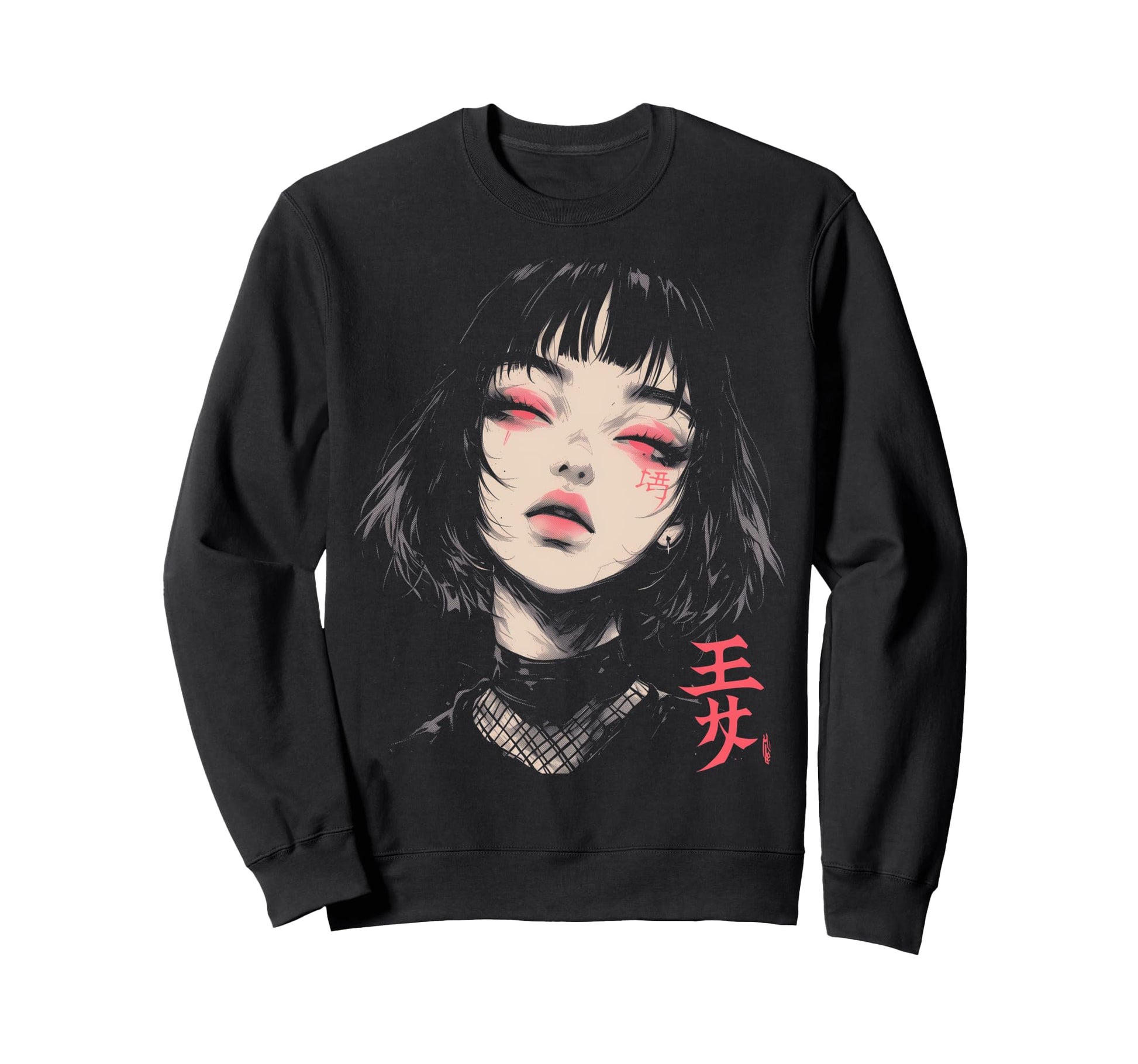 Goth Grunge Demon Anime Waifu Horror Sweatshirt - Trendy Graphic Unisex - T-Shirt, Sweatshirt, Hoodie