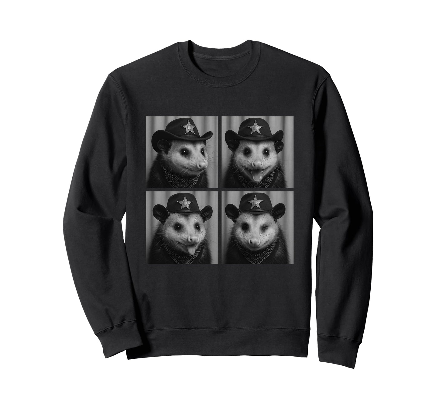 Funny Cowboy Opossums Western Farm Sweatshirt - Novelty Apparel for Adults - T-Shirt, Sweatshirt, Hoodie