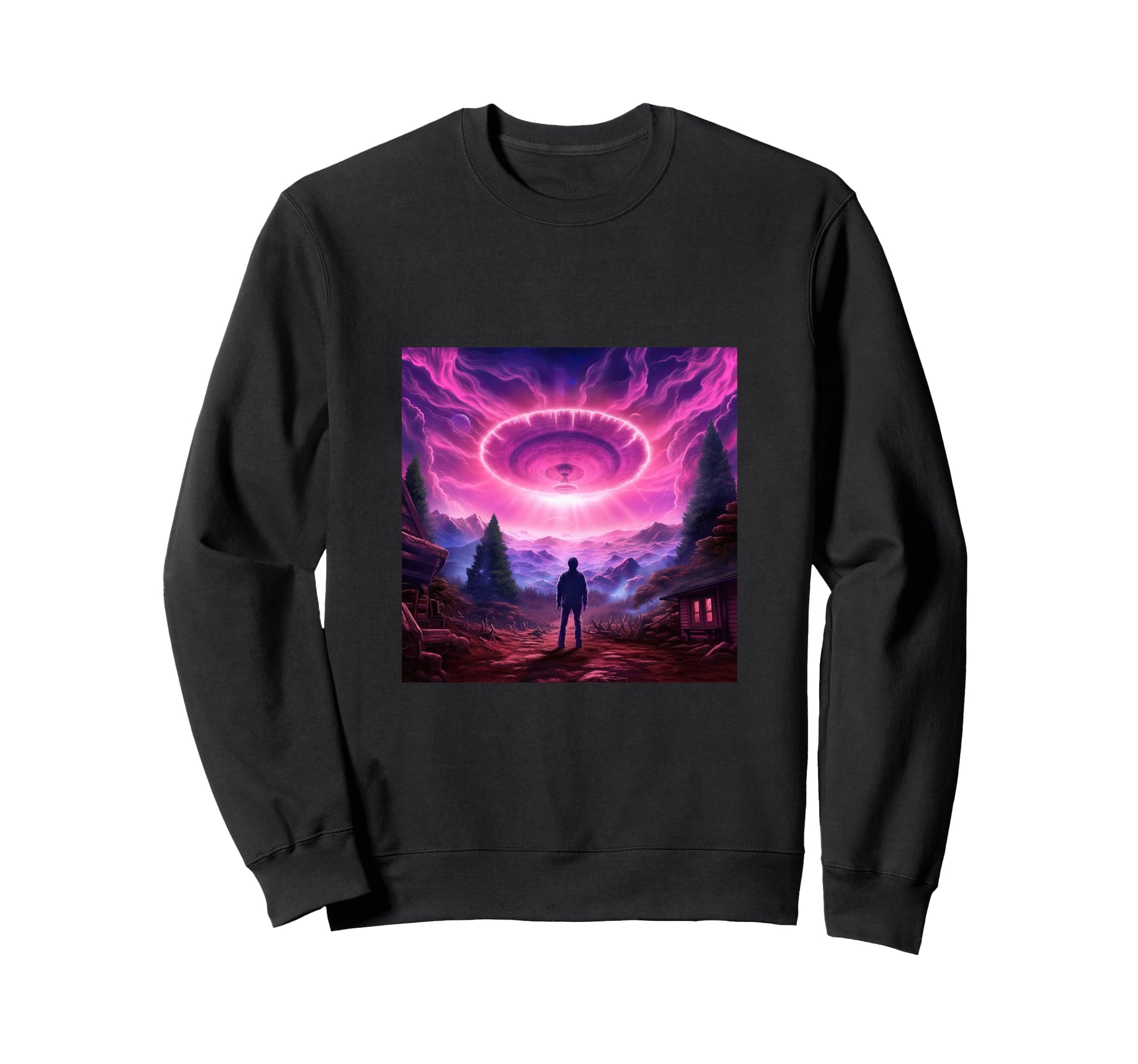 Alien Abduction Alien Vaporwave Ufo Sweatshirt - Graphic Print for Adults - T-Shirt, Sweatshirt, Hoodie
