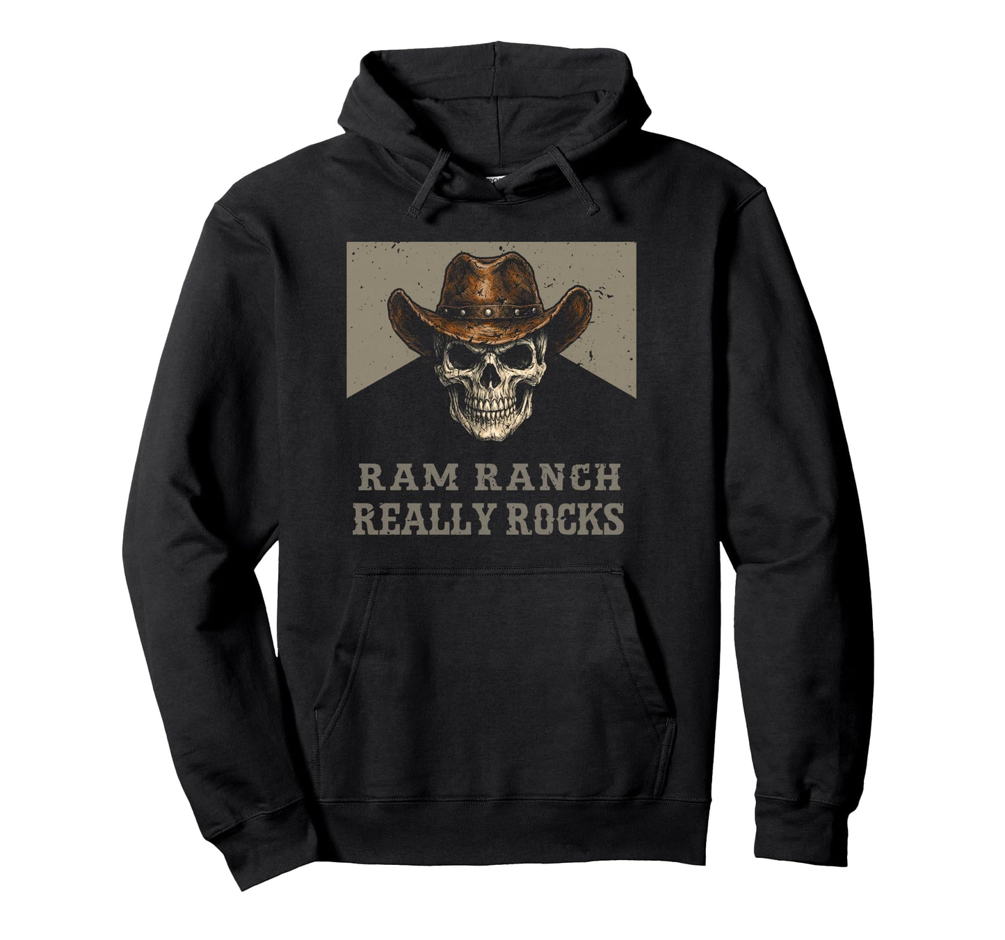 Ram Ranch Really Rocks Cowboy Skull Hoodie - Custom Art Print Men Women - T-Shirt, Sweatshirt, Hoodie