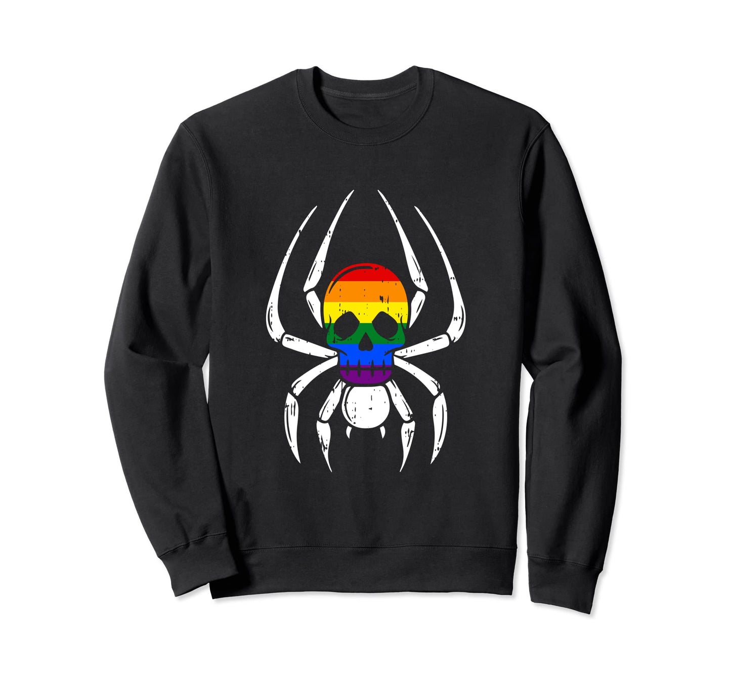 Skull Spider Bisexual Lgbt Q Sweatshirt - Casual Everyday Wear for Adults - T-Shirt, Sweatshirt, Hoodie